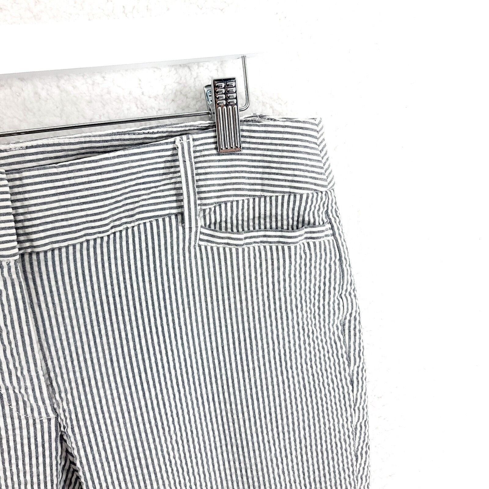 Ann Taylor Ann Taylor Loft Original Ankle Pant Gray White Striped Low R Size 32" / US 10 / IT 46 - 2 Thumbnail