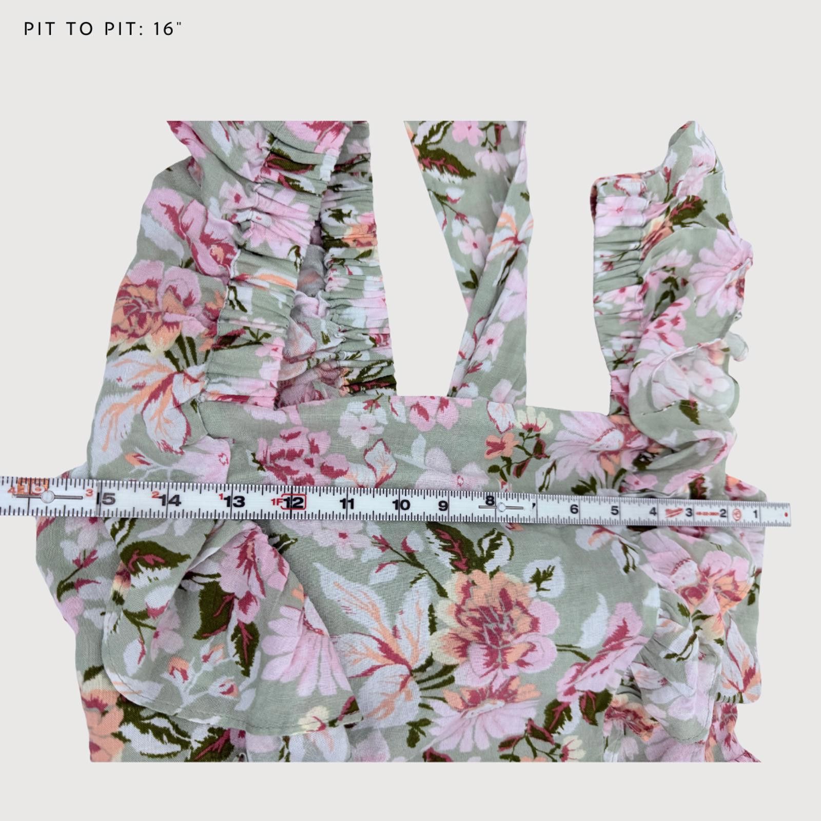 Other En Saison Dress Maris Floral Midi Sage Ruffle S Size S / US 4 / IT 40 - 7 Thumbnail