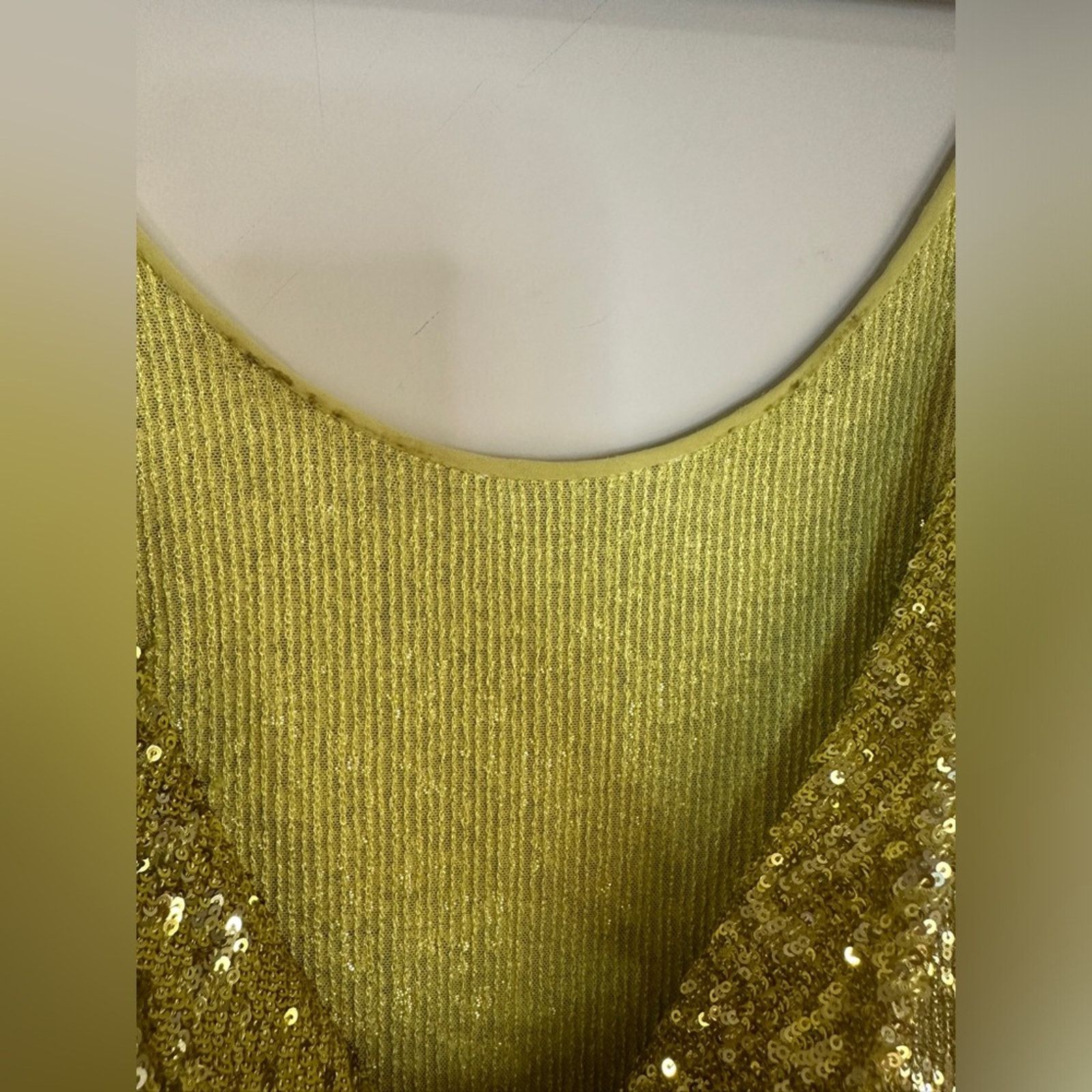 Naeem Khan Naeem Khan Size 6 Gold Sequin Mini Spaghetti Strap Dress Size M / US 6-8 / IT 42-44 - 8 Thumbnail