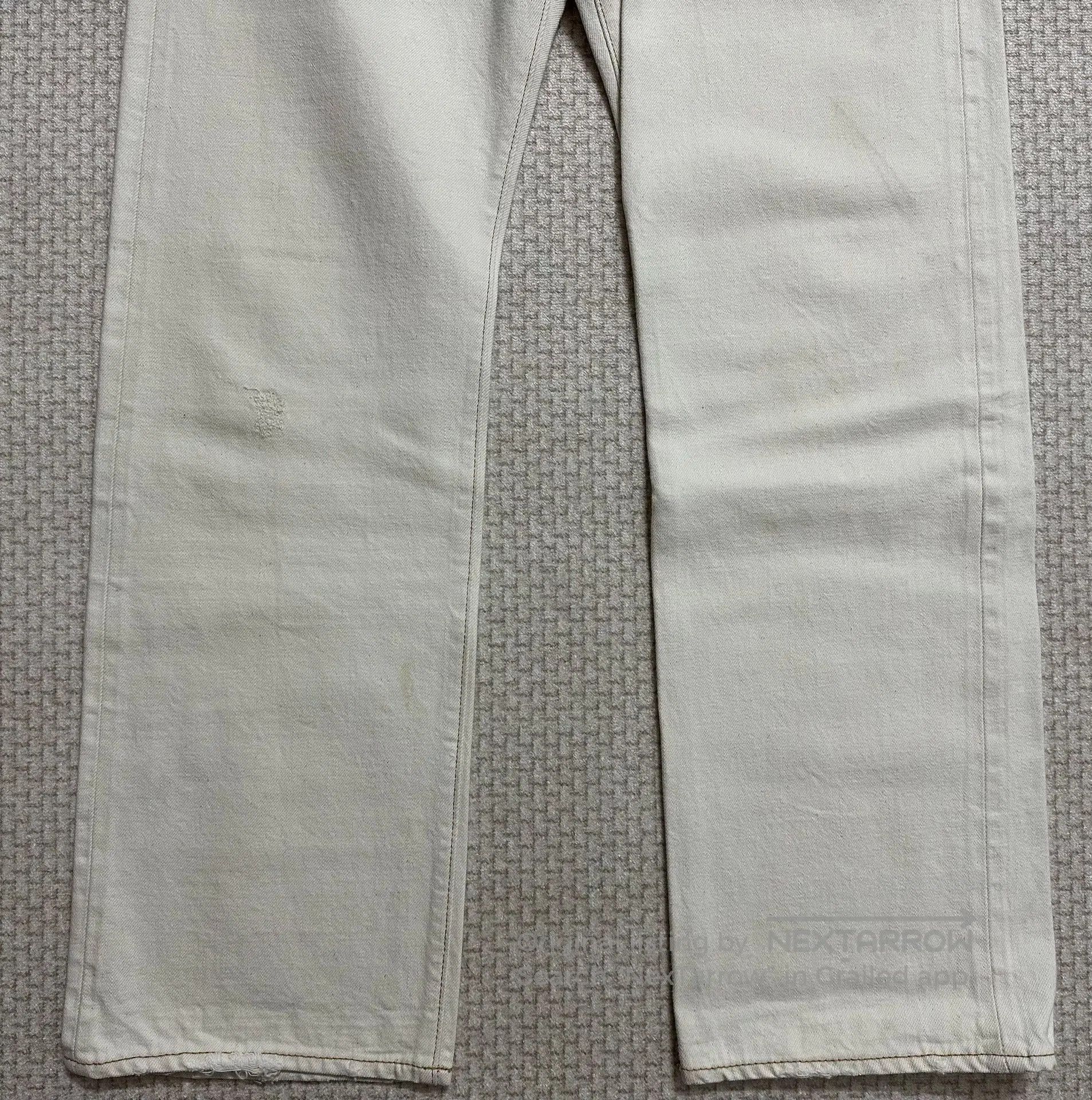 RRL Ralph Lauren RRL Vintage Ivory Distressed Straight Jeans. Size US 32 / EU 48 - 4 Thumbnail