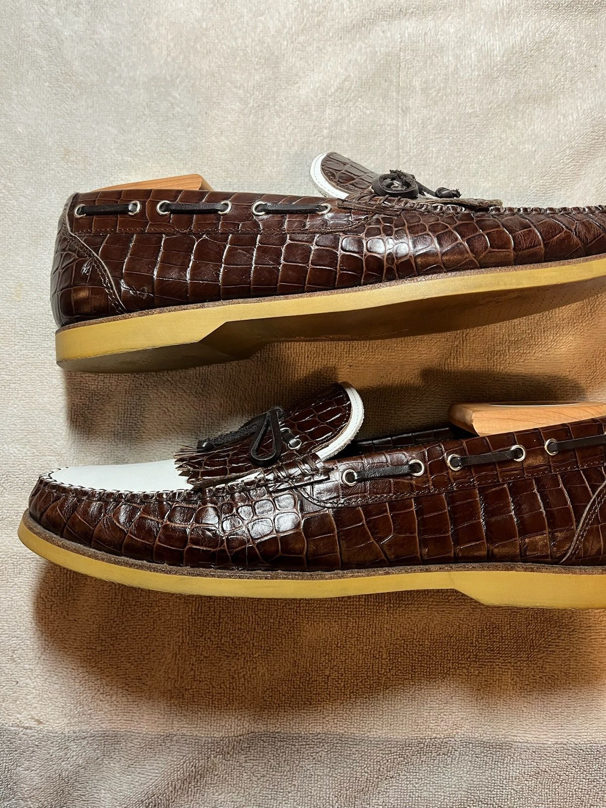 Salvatore Ferragamo Crocodile Dress Loafers Size US 9 / EU 42 - 3 Thumbnail