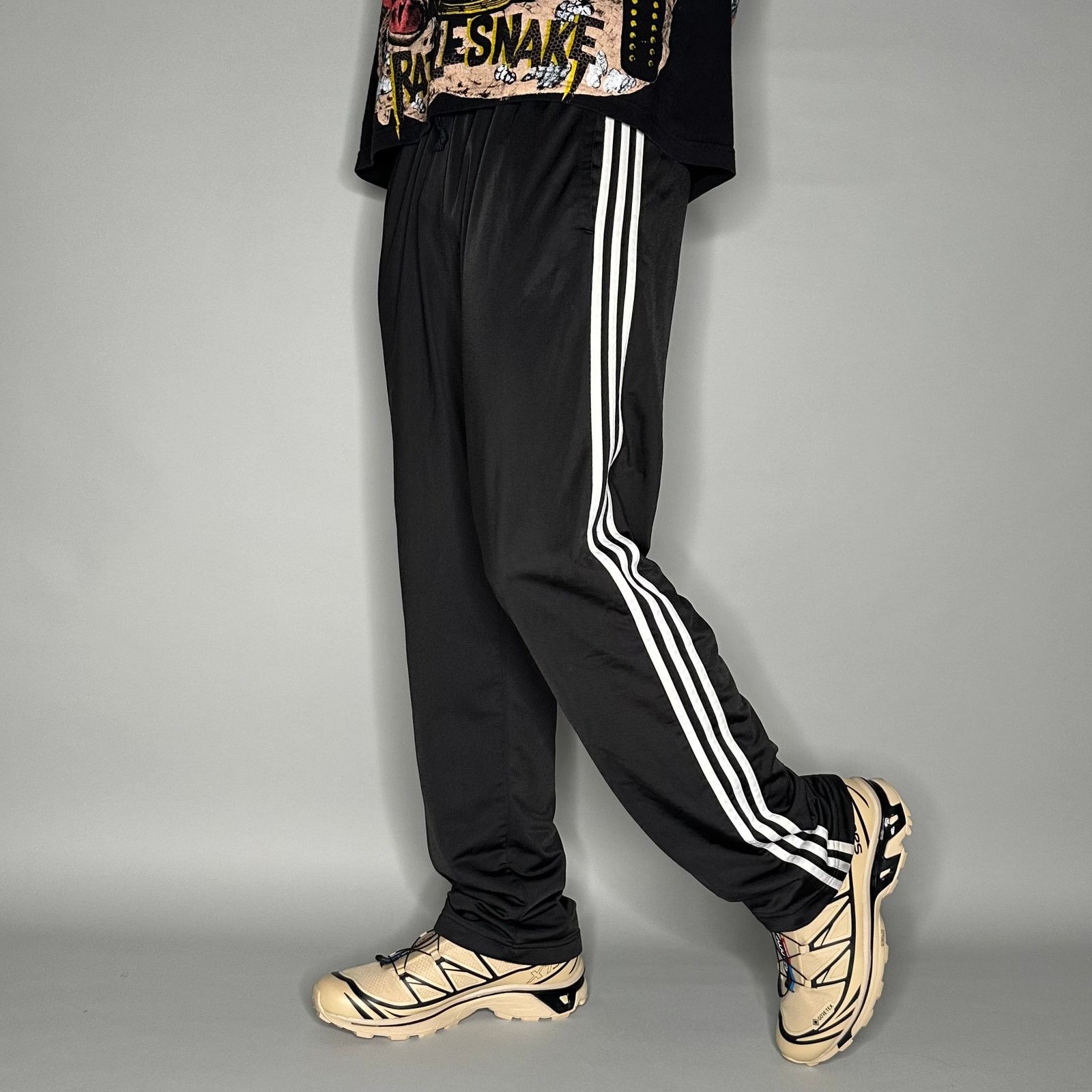 Adidas Vintage Y2K Black Baggy Wide Leg Adidas Sweatpants Men
