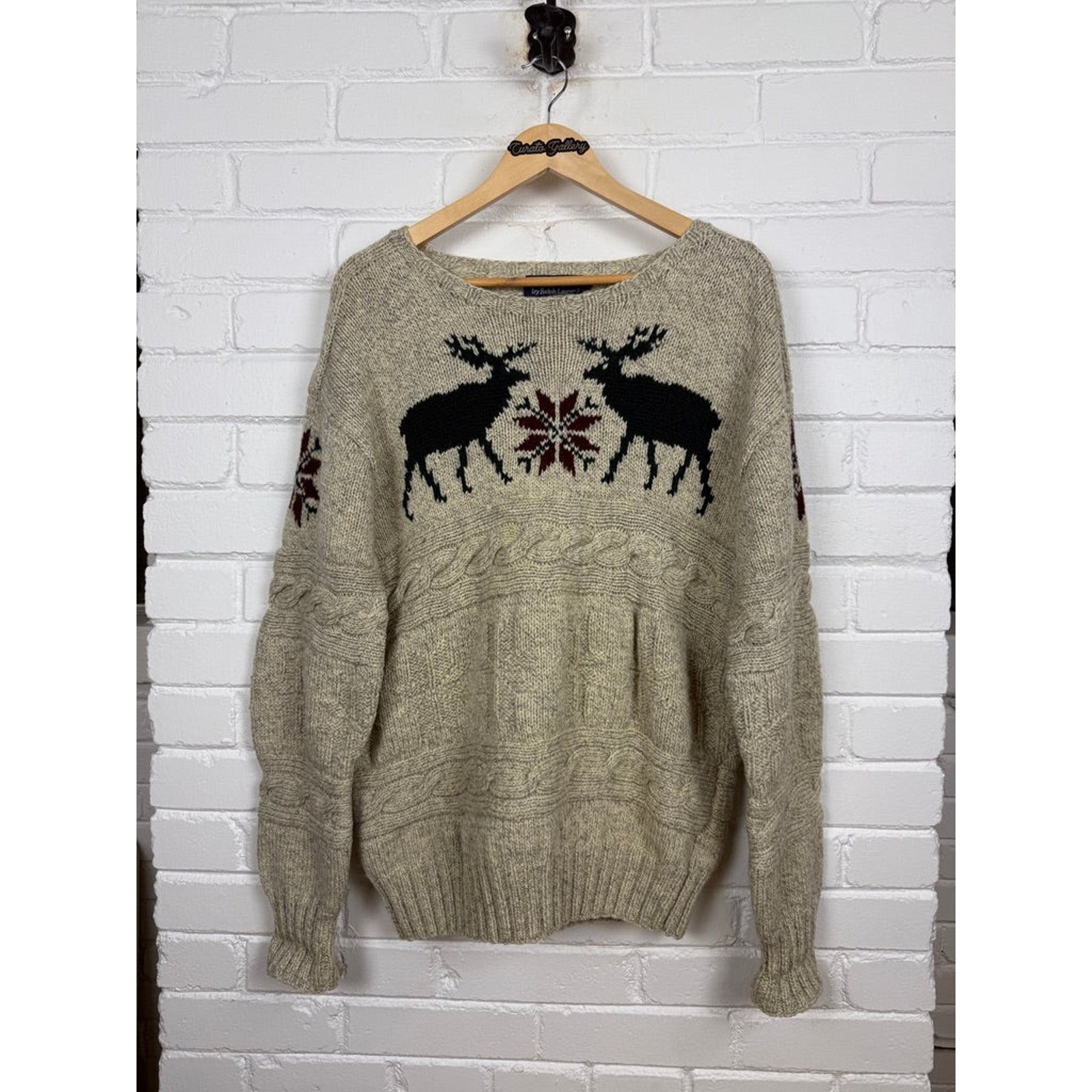 Vintage Vintage 90 Polo Ralph Lauren Wool Hand Knit Cable Sweater XL Size US XL / EU 56 / 4 - 1 Thumbnail