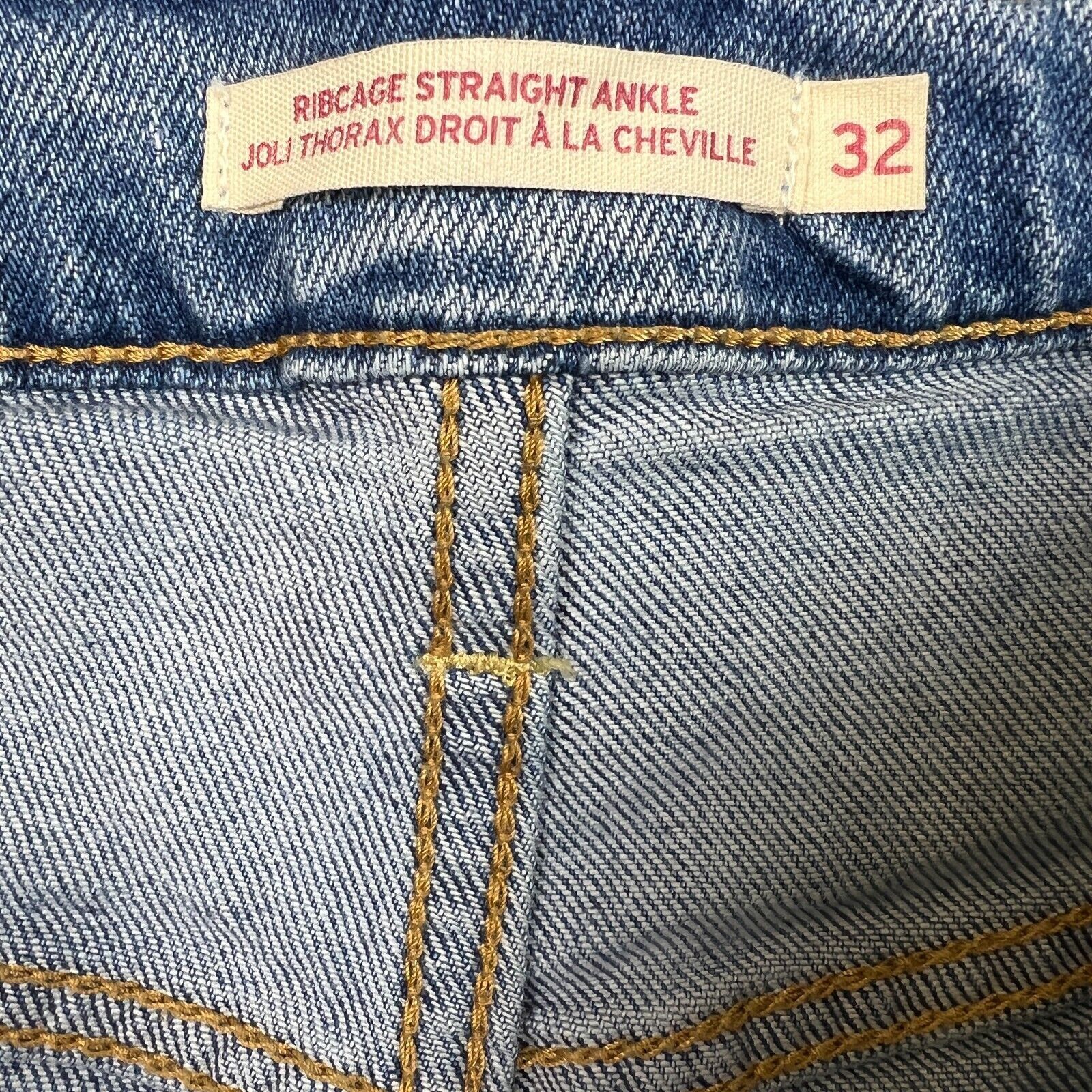 Levi's × Vintage Levi's Ribcage Straight Ankle Jeans High Rise Distress Denim Size 32" / US 10 / IT 46 - 9 Thumbnail