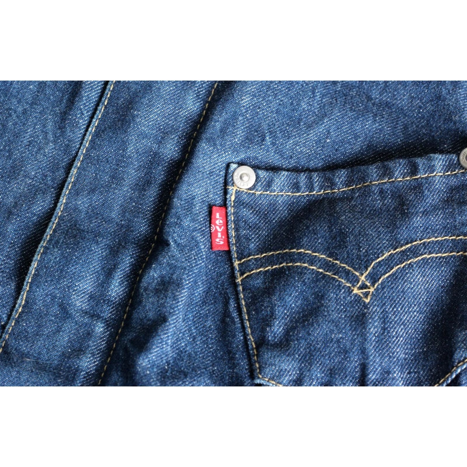 Levi's VINTAGE Levi’s Trucker Jacket Womens XS Denim Blue 70101 0835 Leather/Logo Accents Casual All Seasons Size 26" / US 2 / IT 38 - 4 Thumbnail