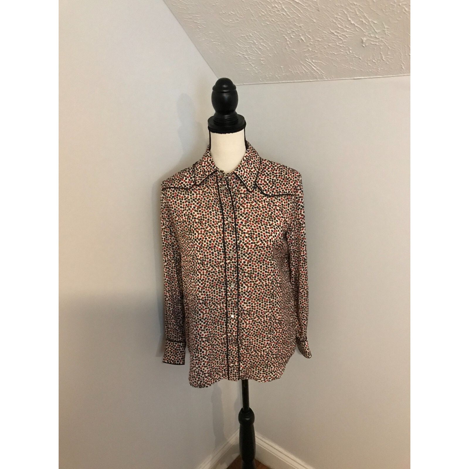 Anthropologie Anthropologie ottod'Ame Floral Western Buttondown Blouse Size S / US 4 / IT 40 - 1 Thumbnail