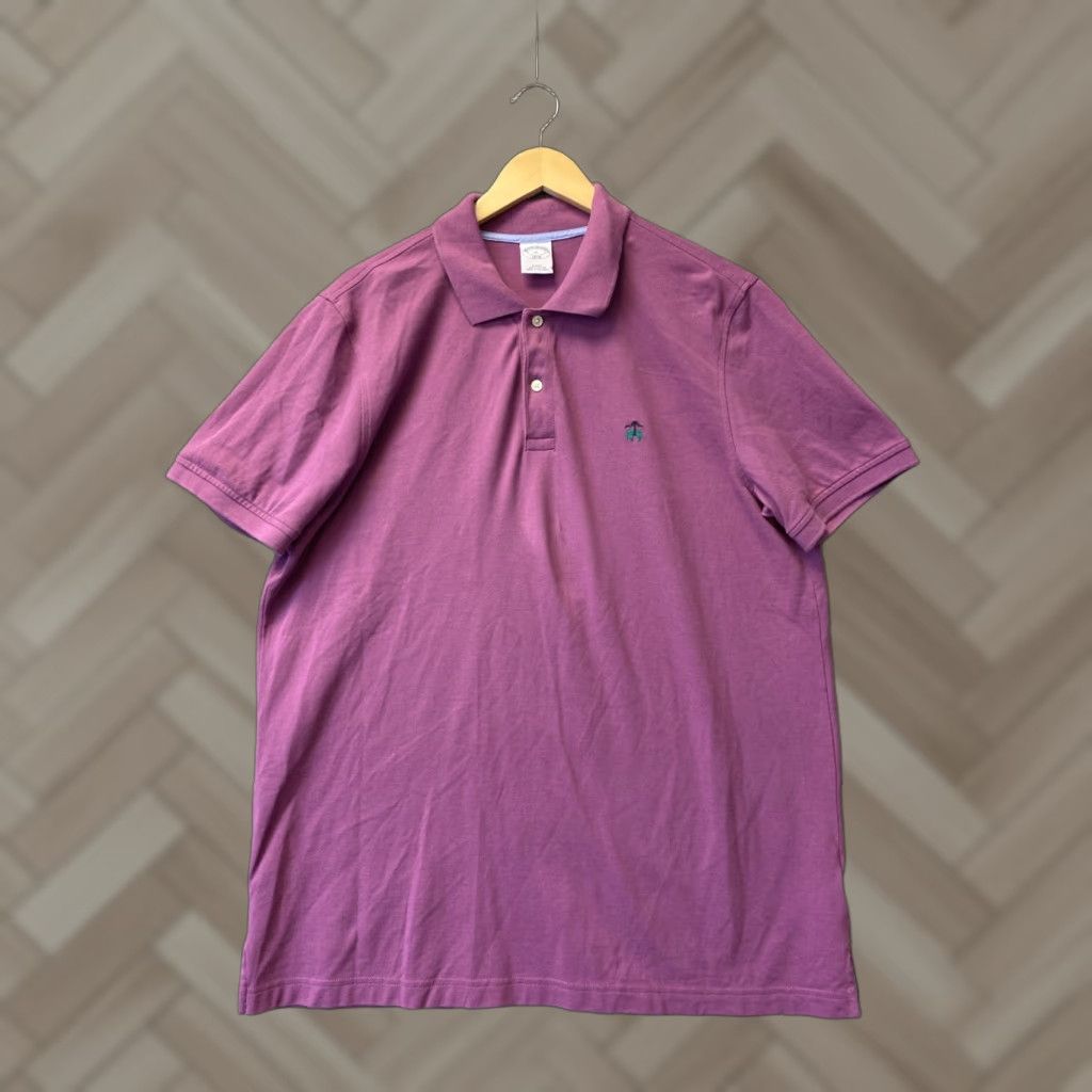 Brooks Brothers Brooks Brothers 1818 Cotton Polo Shirt XL Light Purple Slim Casual Mens Size US XL / EU 56 / 4 - 1 Thumbnail