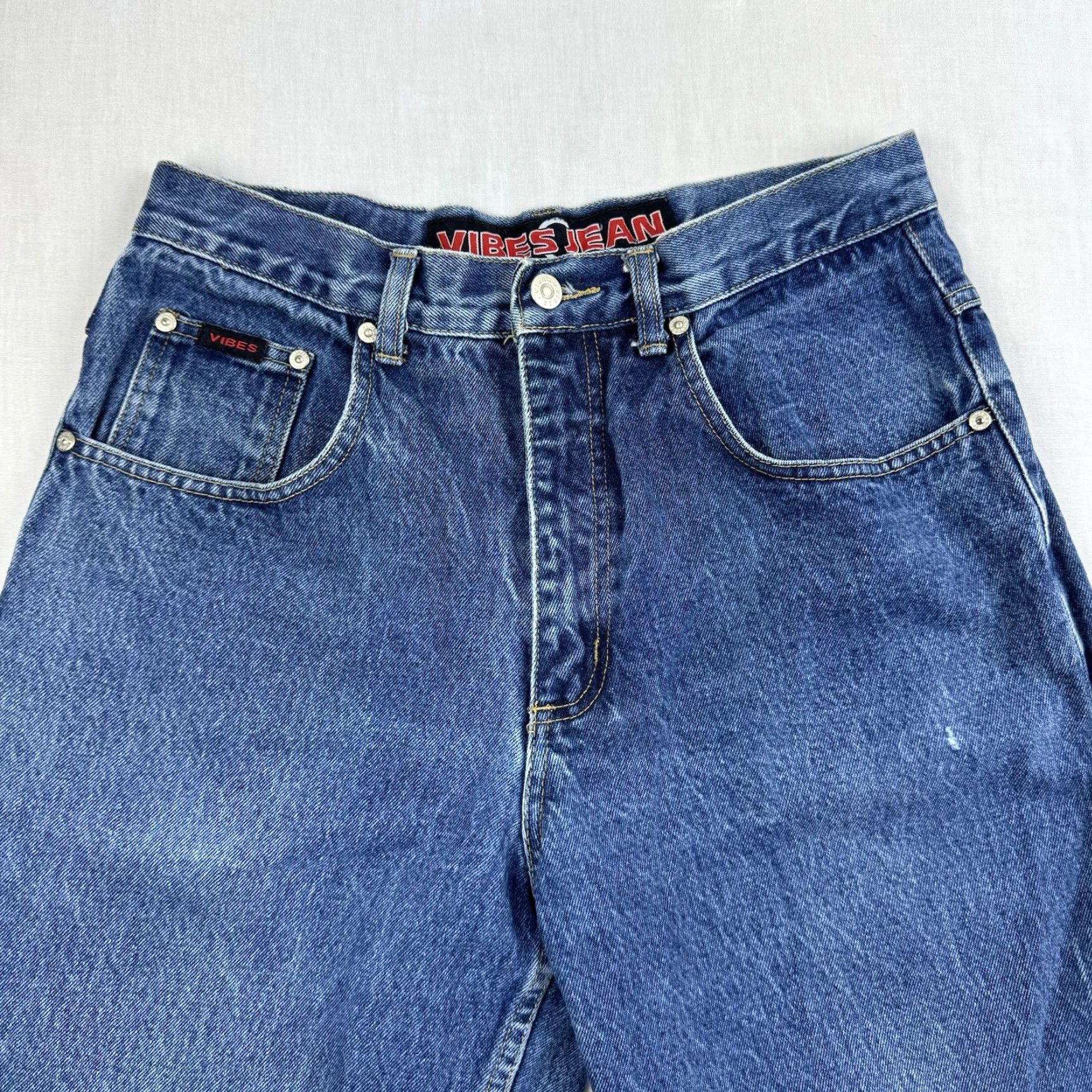 VIBE VINTAGE Vibes Baggy Jeans Men 32x27 Blue Relaxed Fit 90s Grunge Y2K Hip Hop Skate Style Size US 32 / EU 48 - 3 Thumbnail