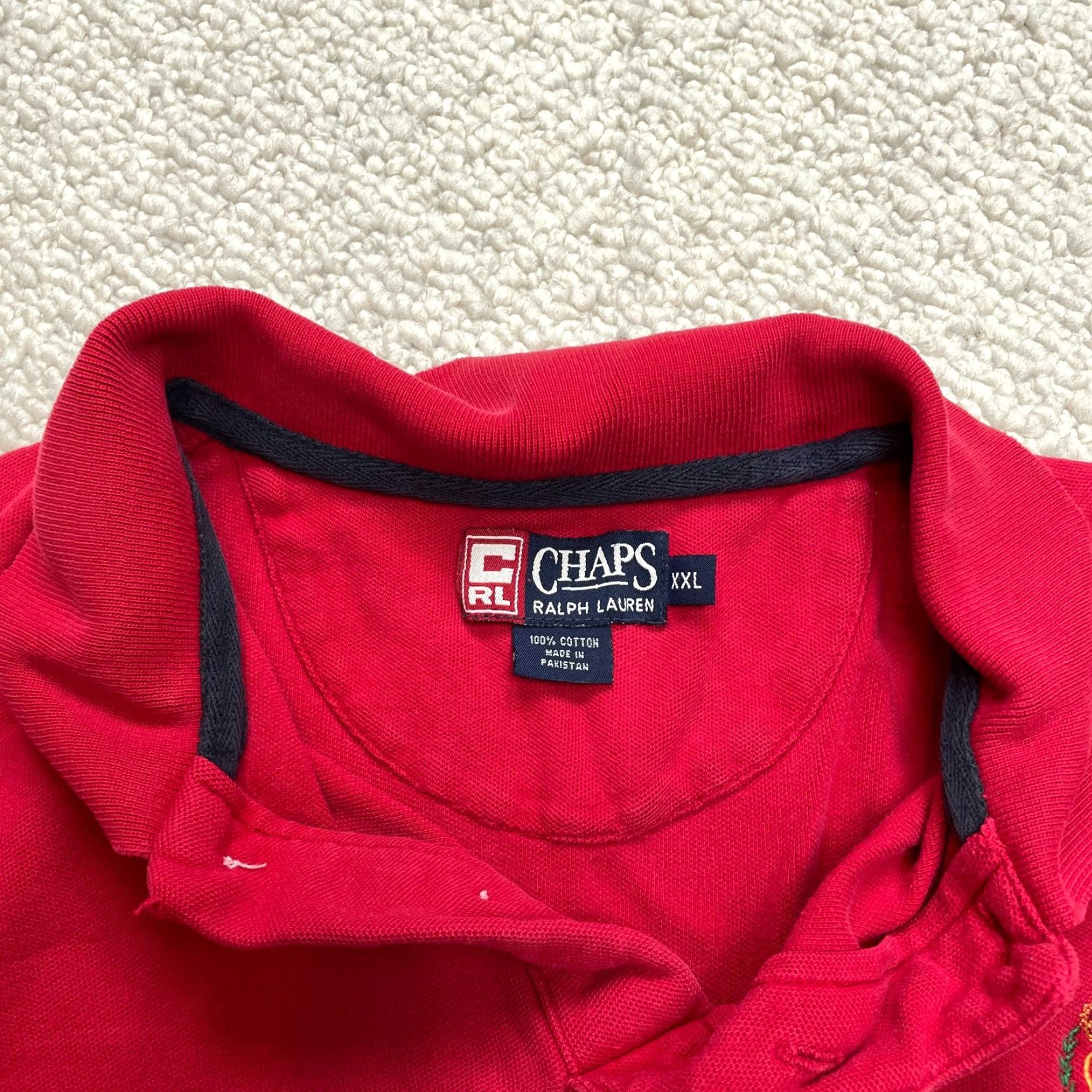 Chaps Chaps Ralph Lauren Polo Shirt Mens XXL Red White Short Sleeve Logo Rugby Golf Shirt Size US XXL / EU 58 / 5 - 3 Thumbnail