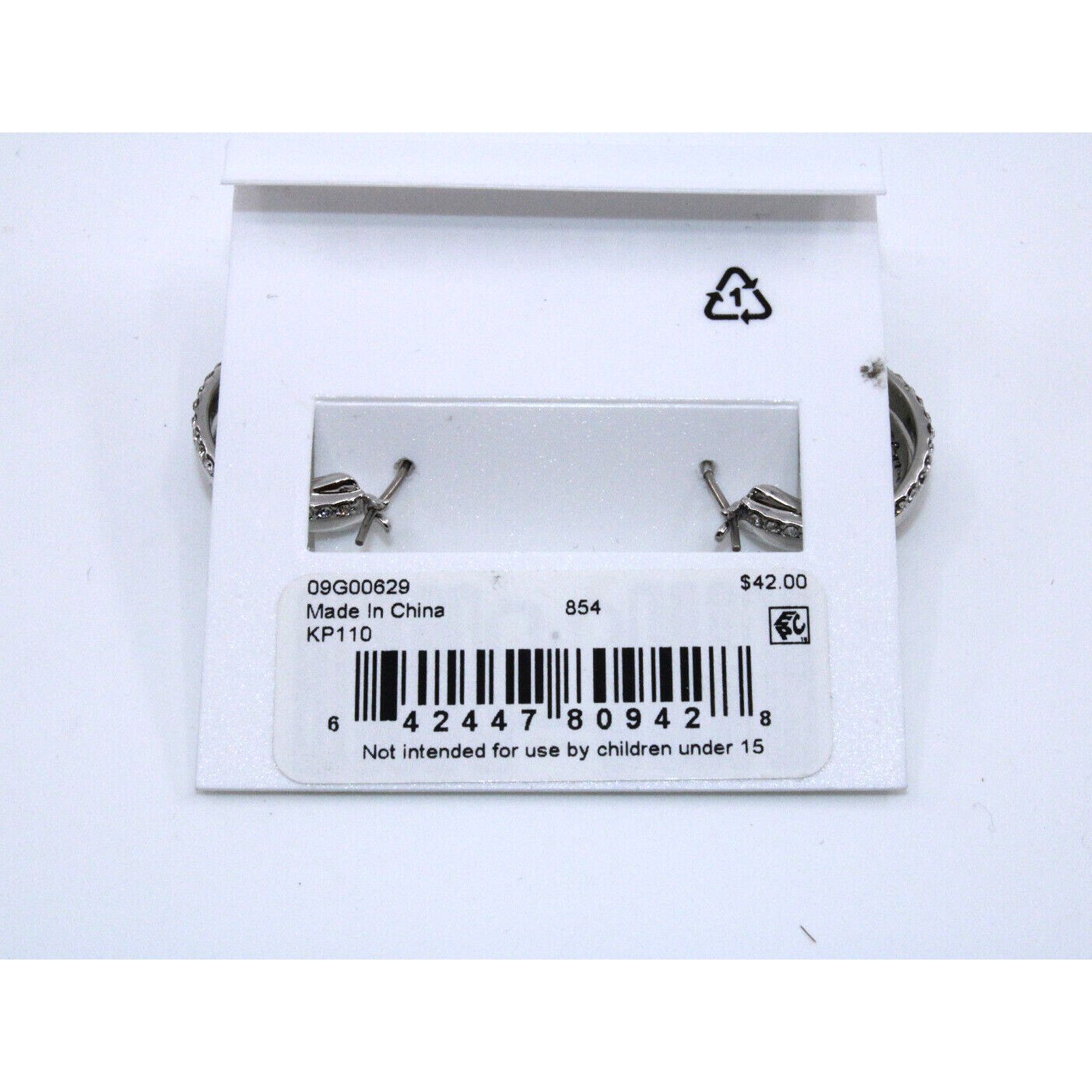 Karl Lagerfeld KARL LAGERFELD Silver Crystal Earringс KP110 09G00639 $42 Size ONE SIZE - 3 Thumbnail