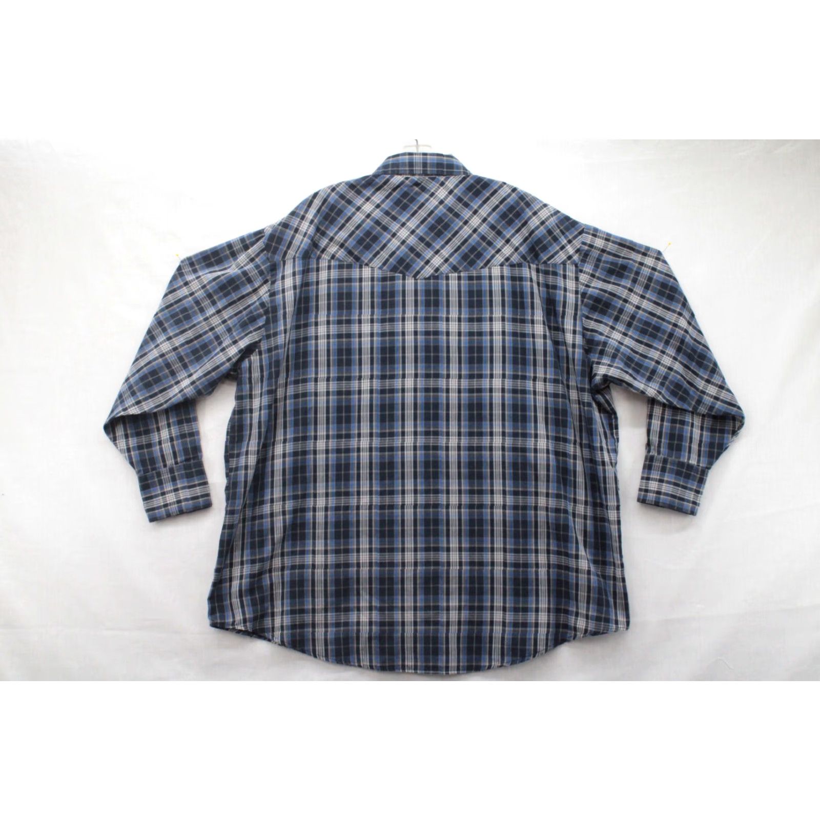 Vintage VINTAGE Plains Western Wear Pearl Snap Shirt Big Man 3X Blue Plaid Long Sleeve Men Size US XXL / EU 58 / 5 - 2 Thumbnail