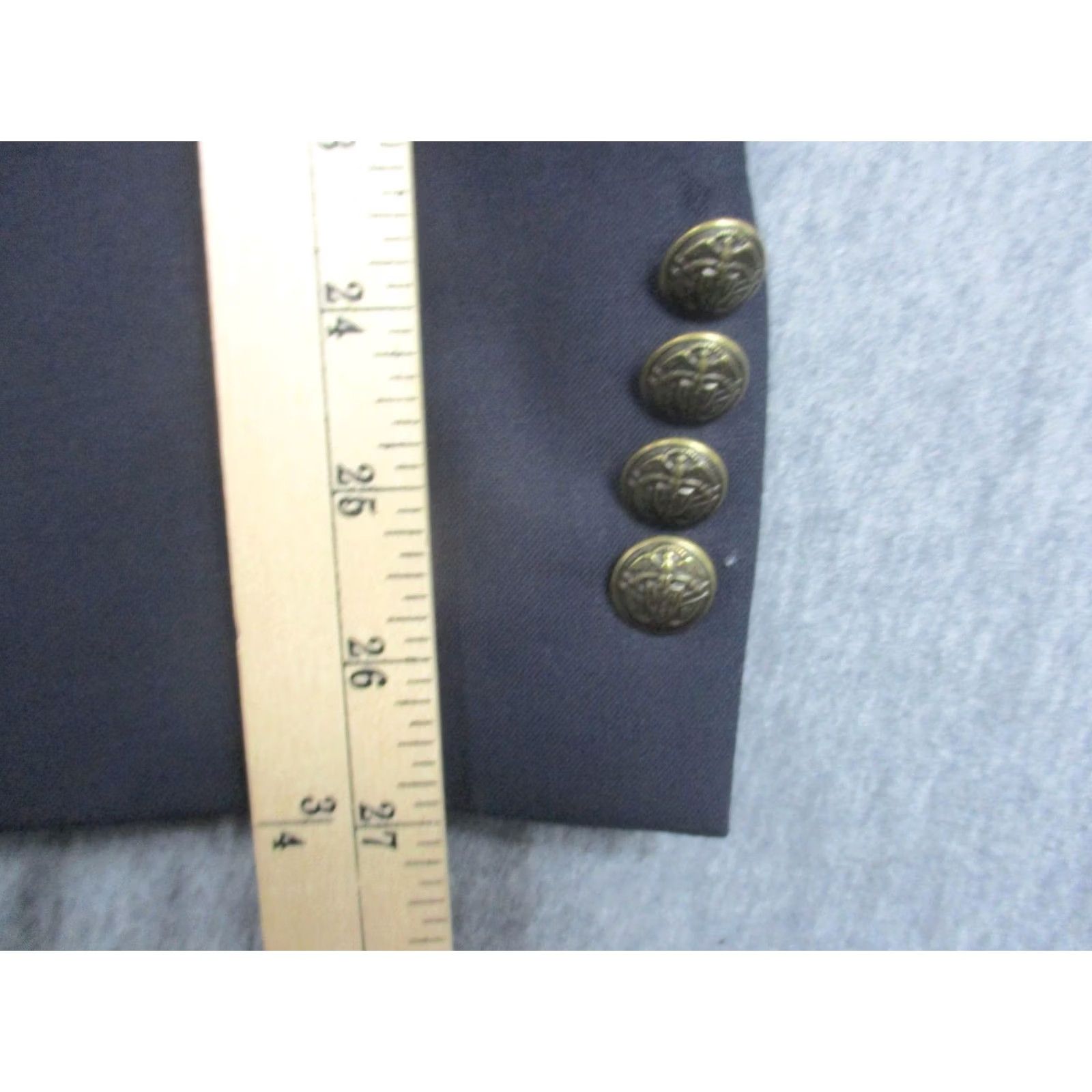 Ralph Lauren Lauren Ralph Lauren Blazer Mens 44L Navy Wool Blend Gold Crest Buttons 2 Button Size 44R - 6 Thumbnail
