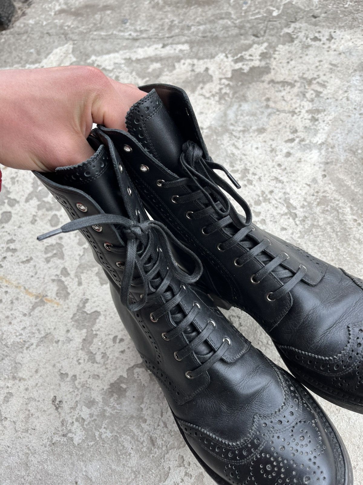 Prada MIU MIU Leather Studded Heels Combat Boots Y2K Shoes Size US 8 / IT 38 - 4 Thumbnail
