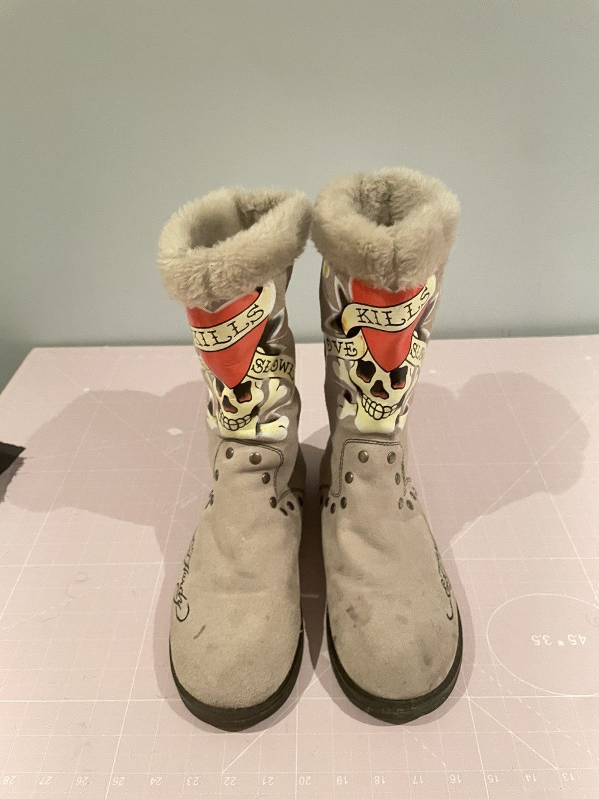 Christian Audigier Ed hardy Fur Boots Size US 8.5 / EU 41-42 - 1 Thumbnail