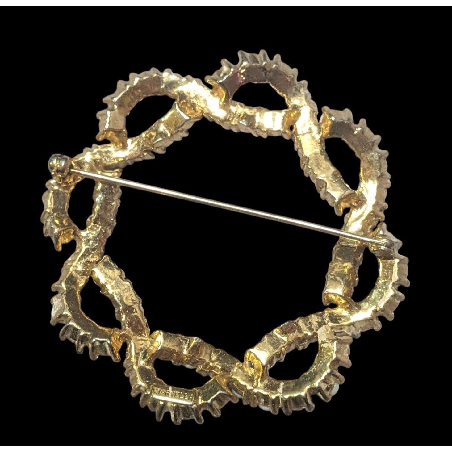 Other Vintage Marvella Glam Gold Tone Floral Knot Brooch Size ONE SIZE - 4 Thumbnail