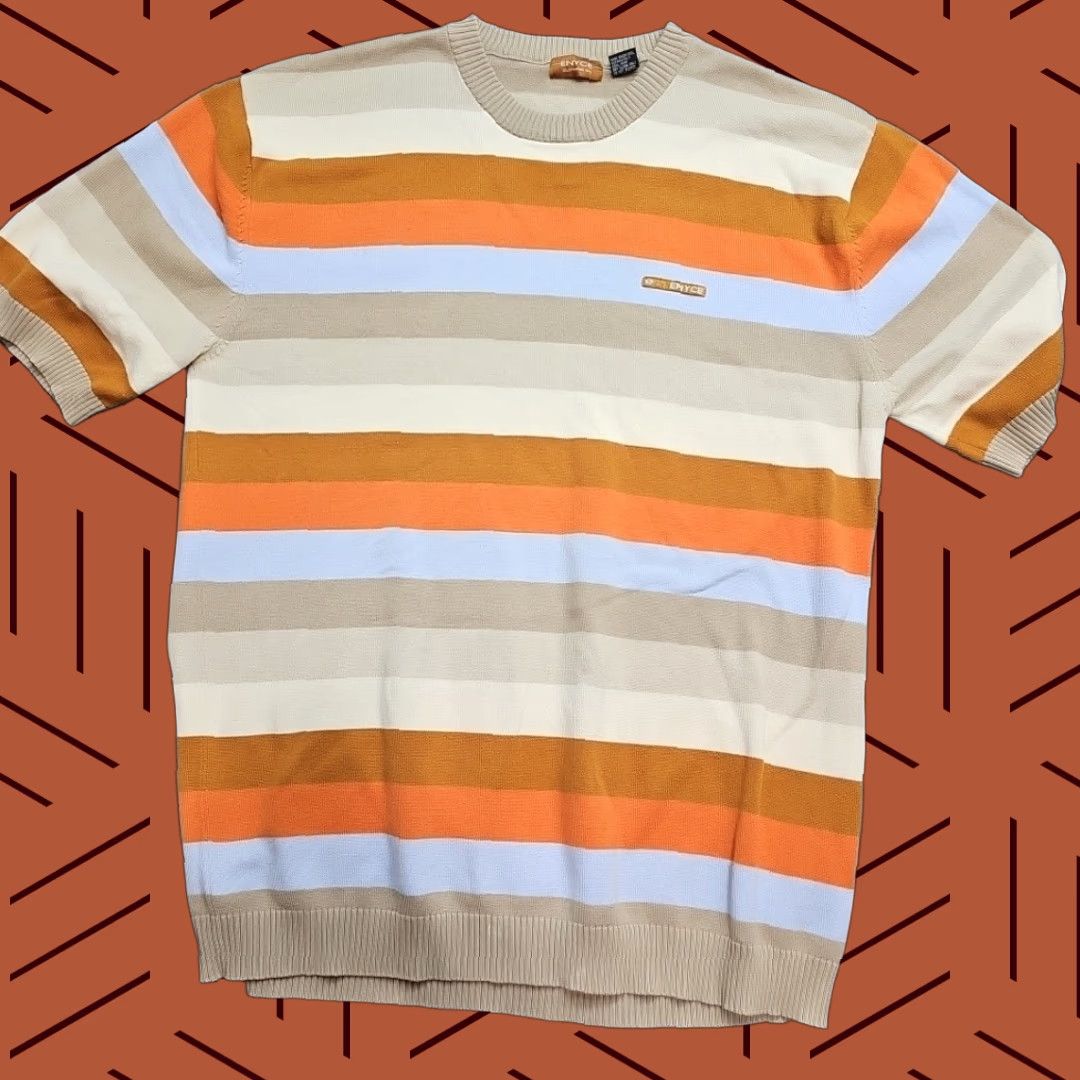 Enyce VINTAGE Enyce Striped Knit Sweater Shirt Men 2XL Earth tones Street Ware Retro Shirt Mens 2XL Size US XXL / EU 58 / 5 - 1 Thumbnail