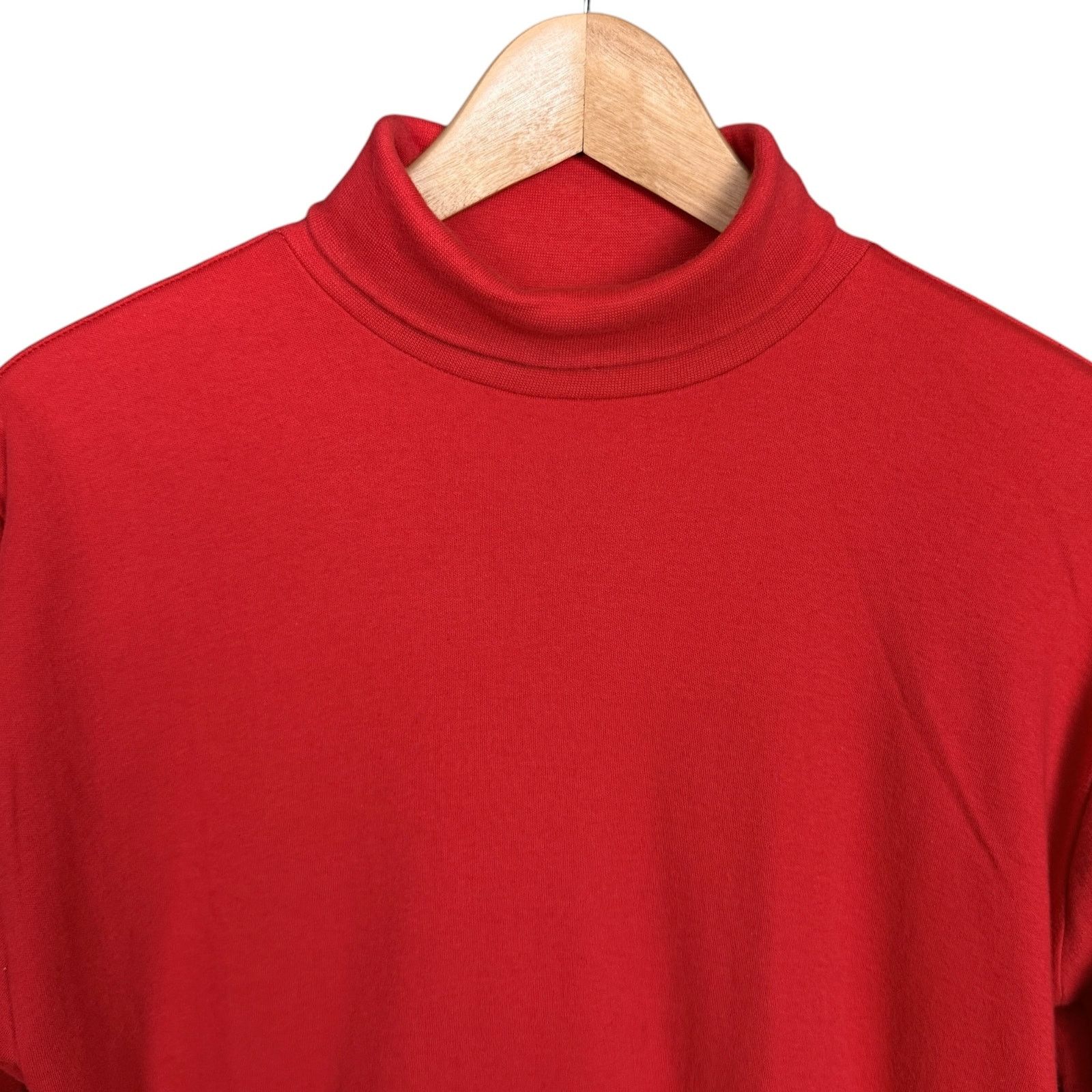 Meister Vintage 80s Meister Men's L Red LS Cotton Turtleneck Shirt Size US L / EU 52-54 / 3 - 4 Thumbnail