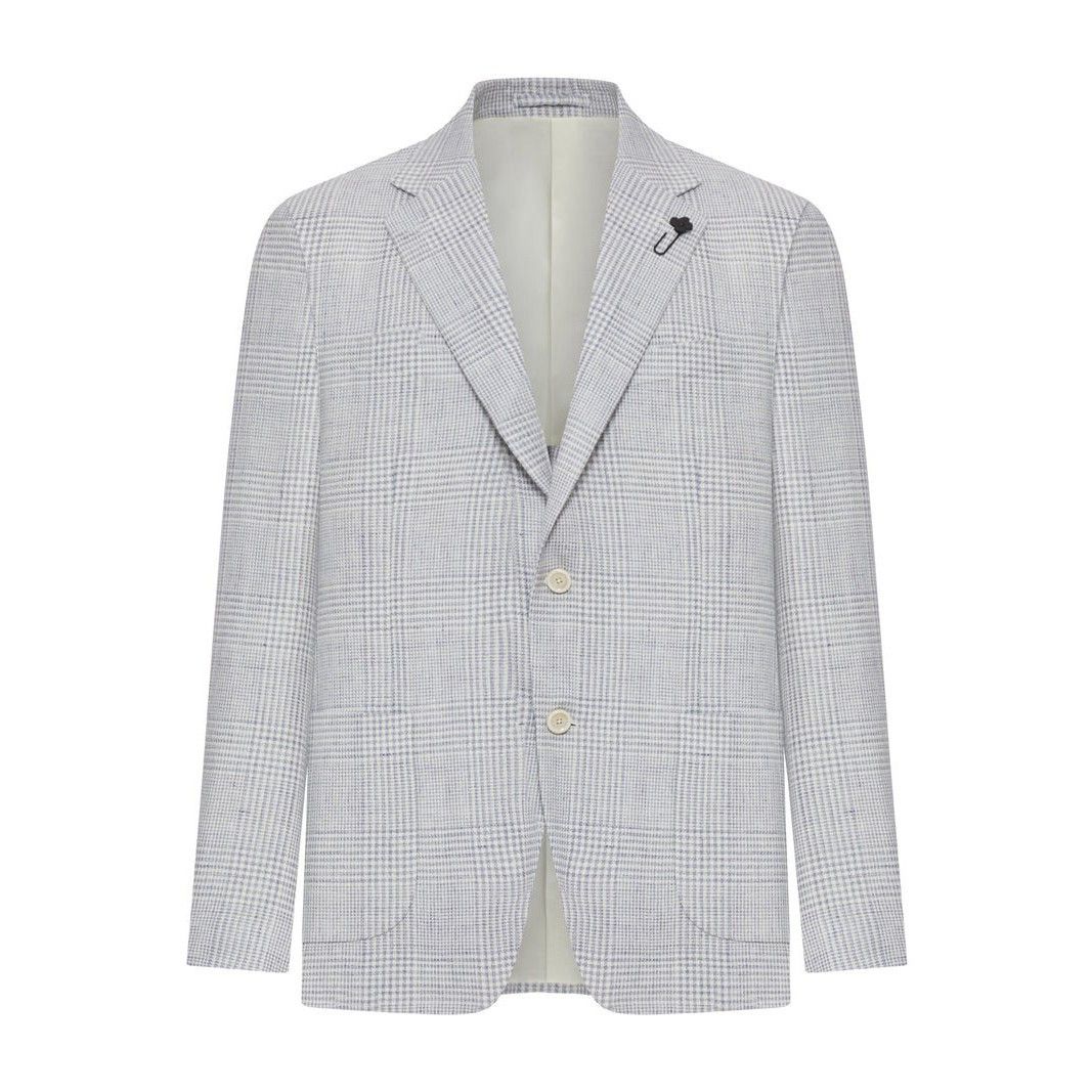 Lardini LARDINI Light Blue Check Wool Blazer New & Authentic (Men's Size US L / EU 52-54 / 3 - 1 Thumbnail