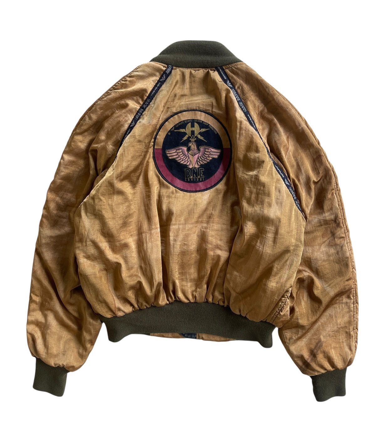 Armani 80s Armani Jeans Stone Washed Bomber Jacket Size US M / EU 48-50 / 2 - 2 Thumbnail