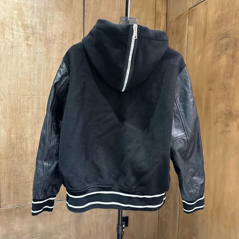 Givenchy Givenchy Size52 Black Printing Leather Baseball Jacket, Siz Size US M / EU 48-50 / 2 - 2 Thumbnail
