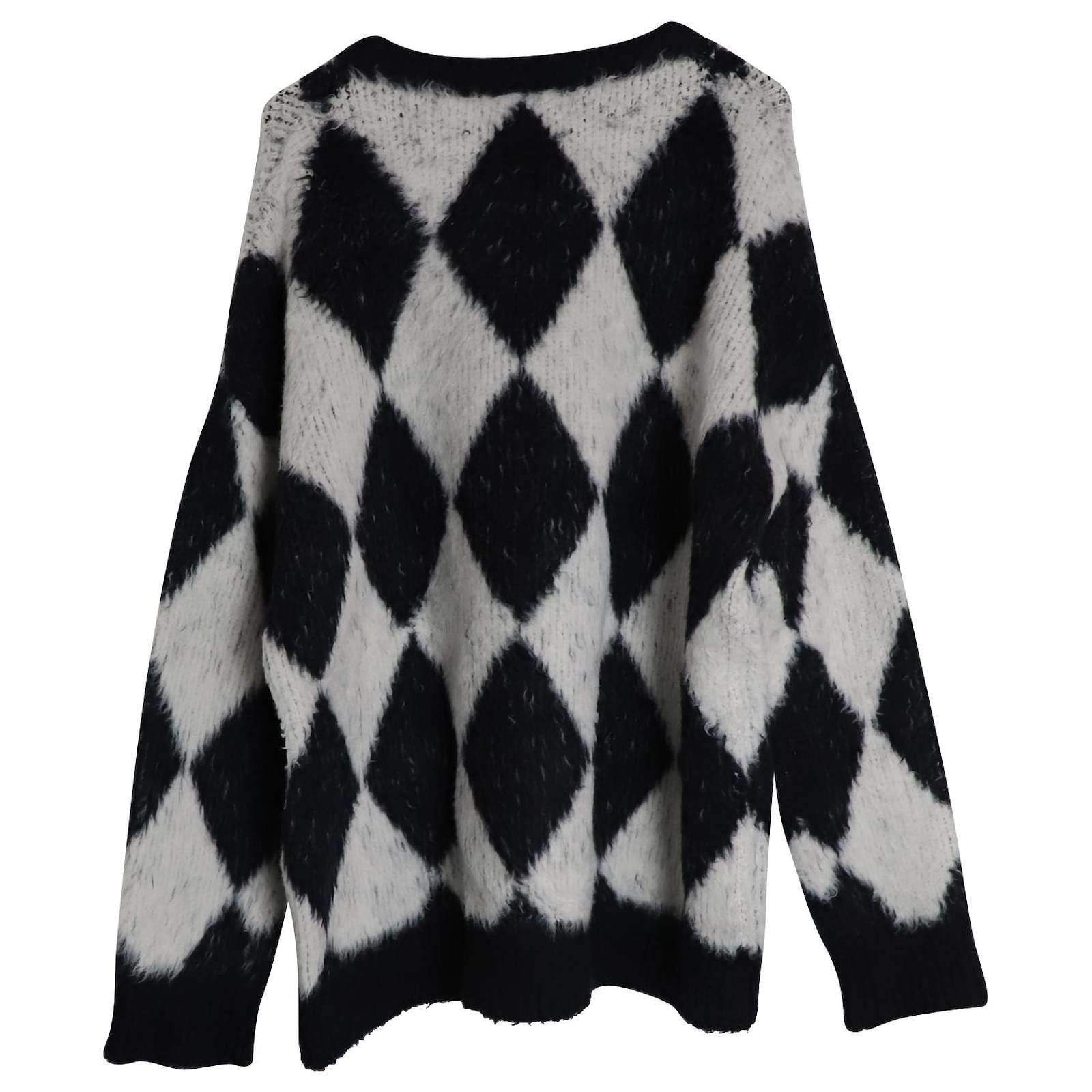 Celine o1y1024 Sweater in White & Black Size US S / EU 44-46 / 1 - 2 Thumbnail