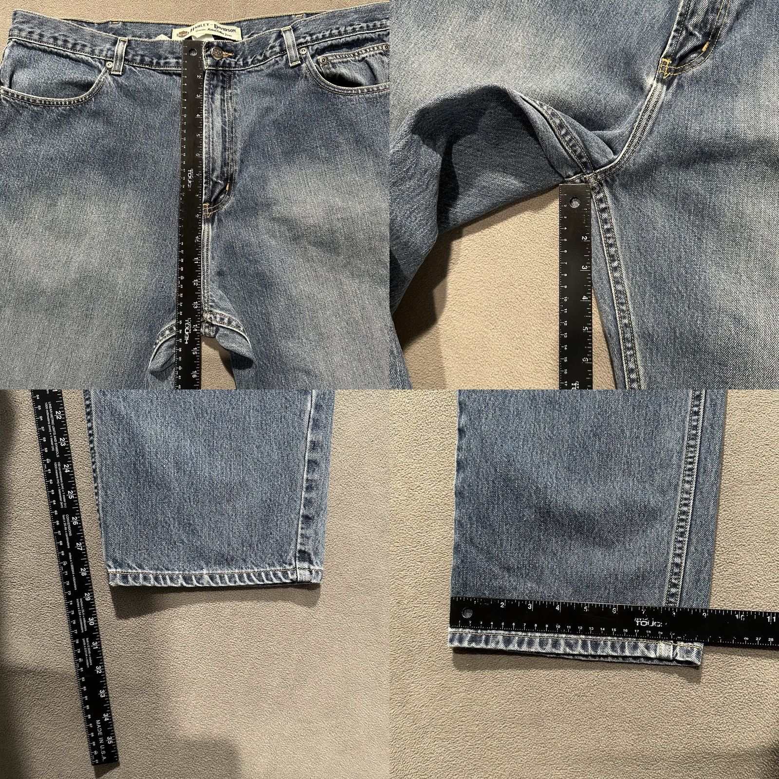 Harley Davidson Harley-Davidson Jeans Blue Denim Straight Genuine MotorClothes Motorcycle Mens 42x30 Size US 42 / EU 58 - 9 Thumbnail