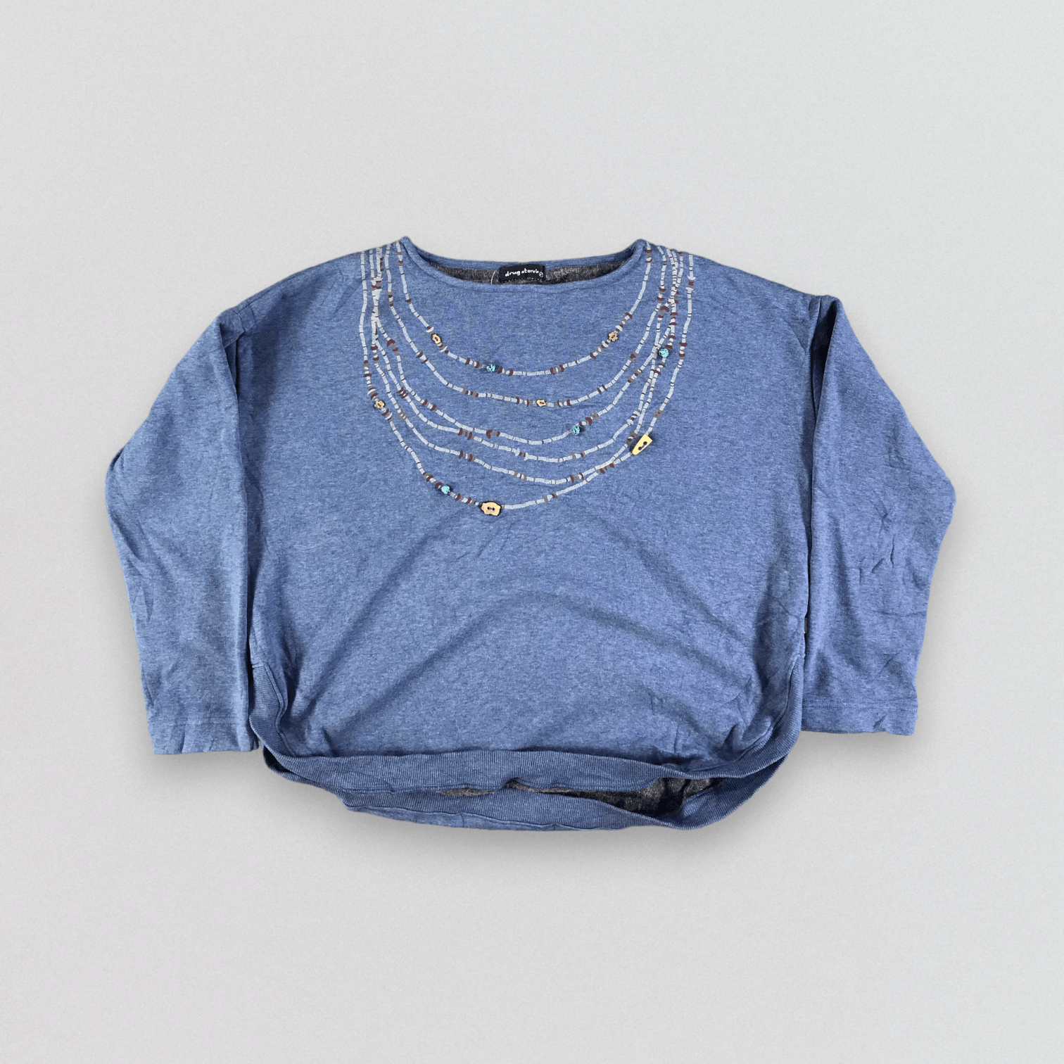 image of Drug Store Blue Crewneck Sweatshirt, Men's (Size Large)