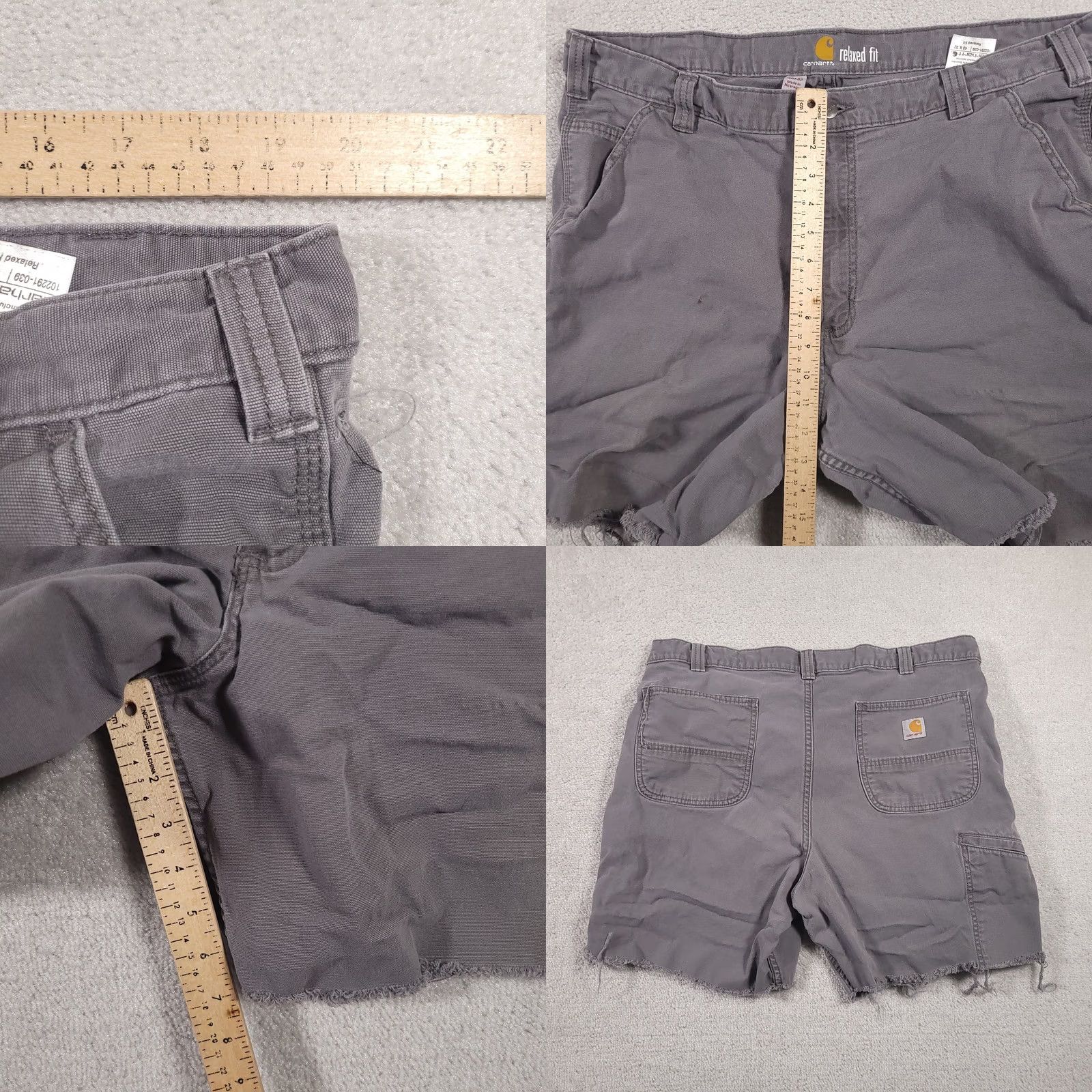 Carhartt VINTAGE Carhartt Cut Off Shorts Mens 40 Gray Relaxed Rugged Raw Hem Work Destroyed Casual 90s Mens Size US 40 / EU 56 - 8 Thumbnail