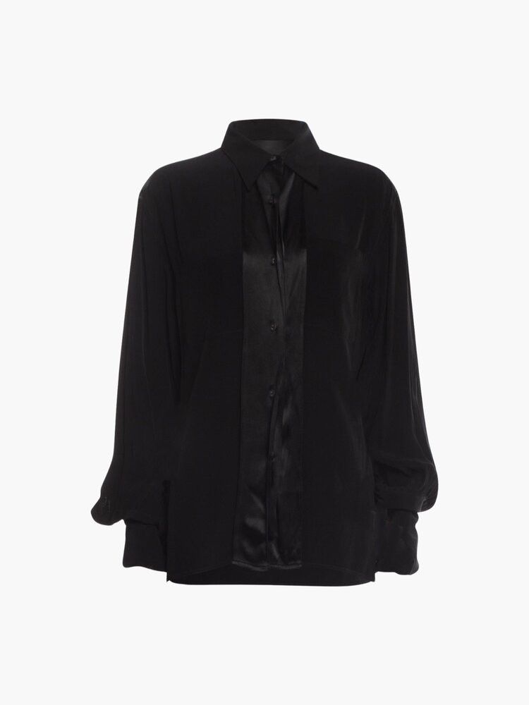 image of Jean Paul Gaultier Button-Up Shirt in Black, Women's (Size Large)