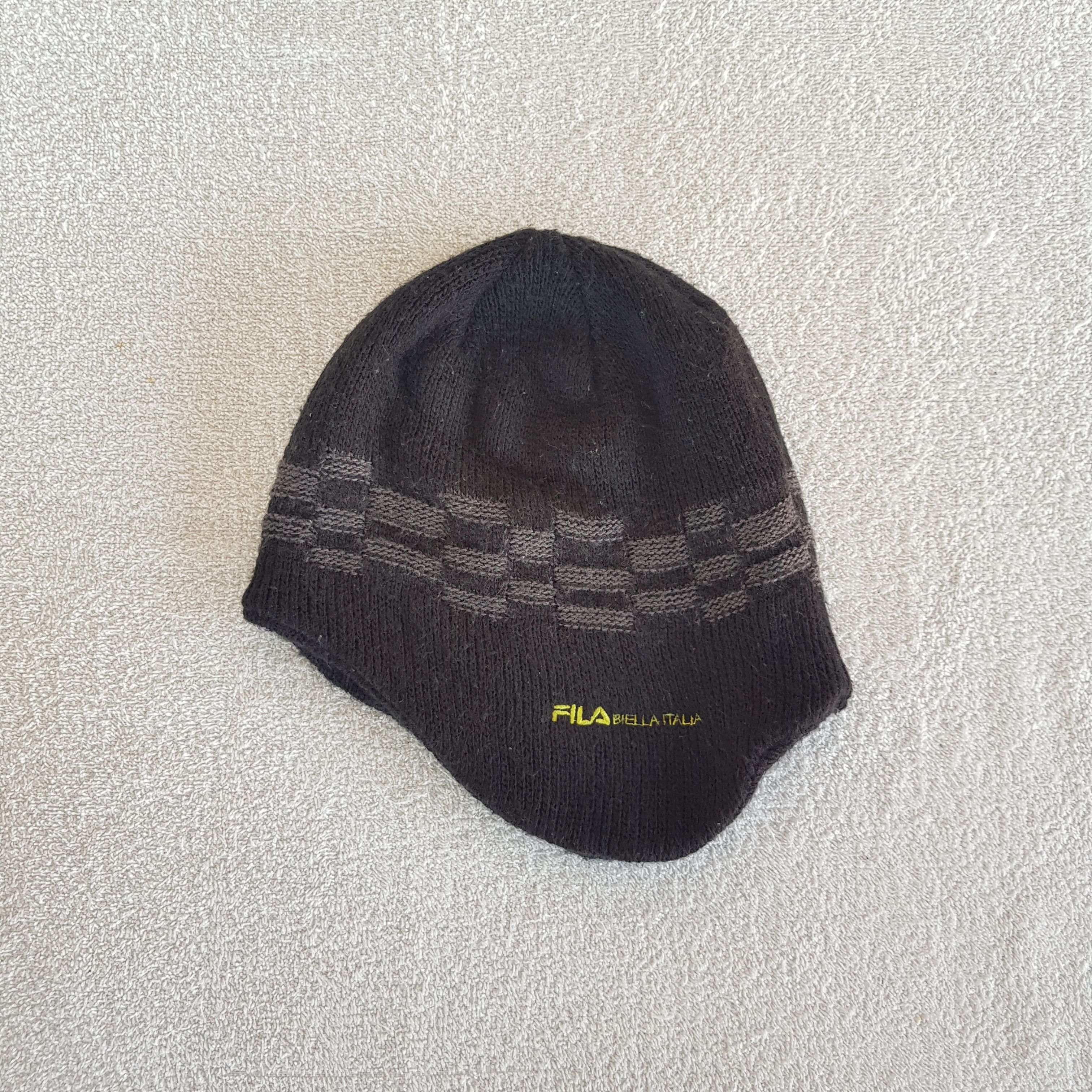 Fila Vintage Fila Earflap Beanie Ribbed Check Snow Caps Hats. Size ONE SIZE - 5 Thumbnail