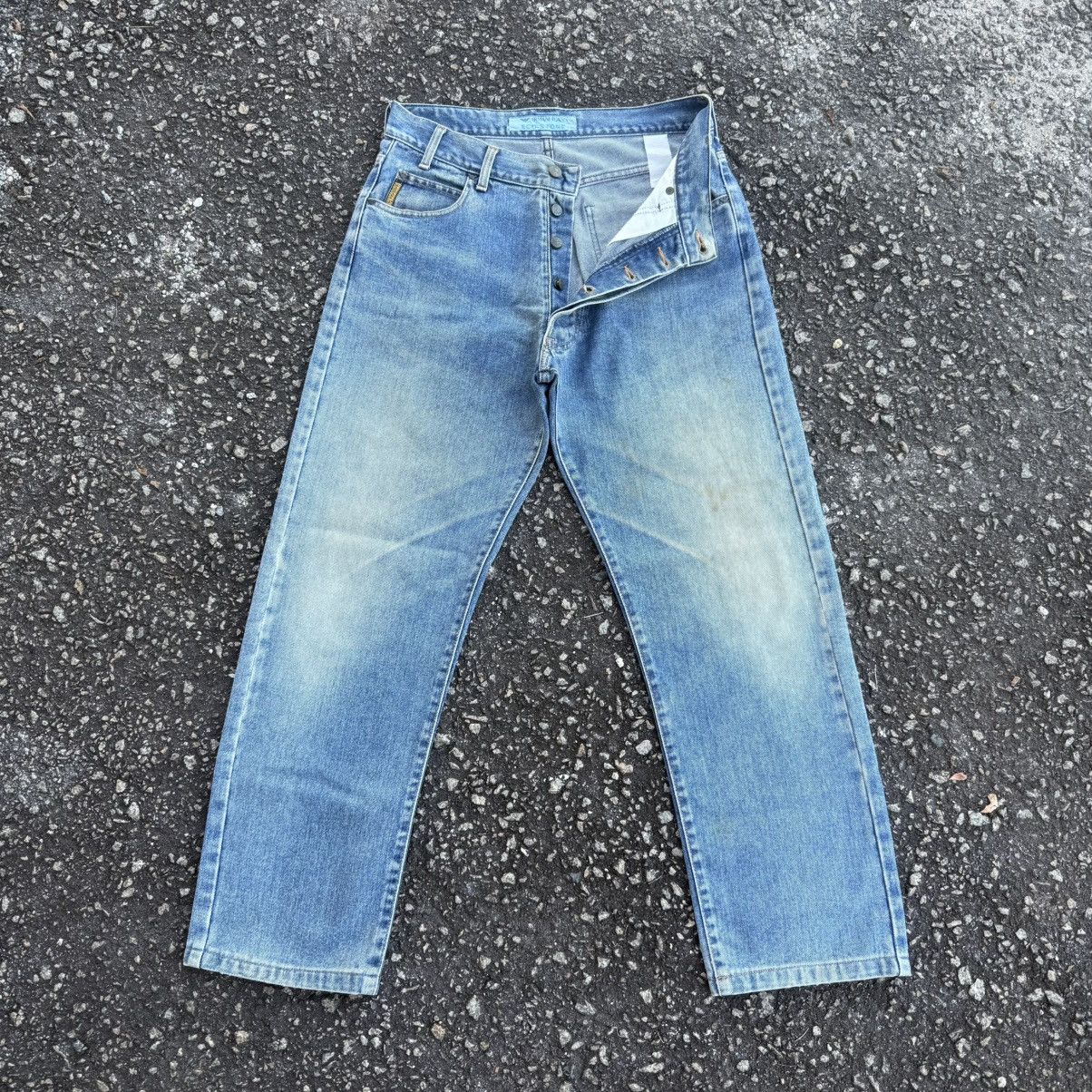 Armani Vintage Armani Jeans Button Fly Rusty Faded Denim Jean Size US 31 - 1 Thumbnail