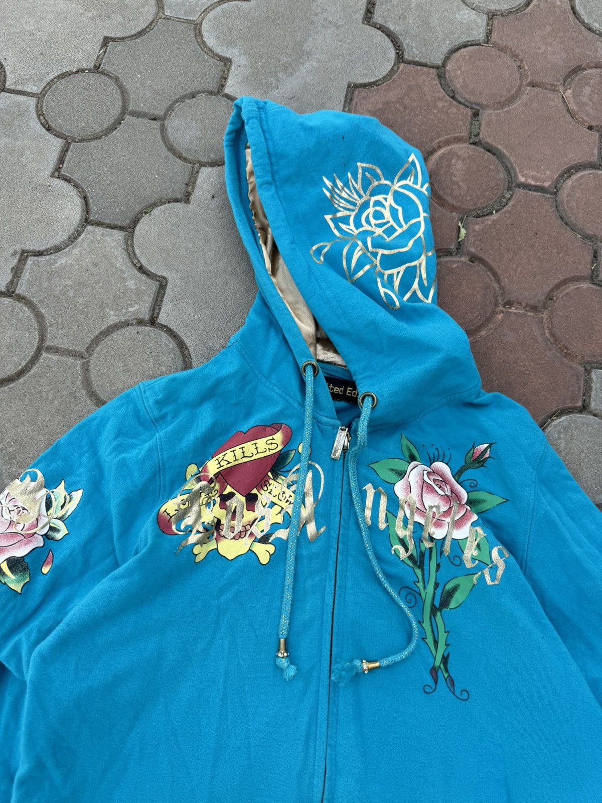 Ed Hardy × Vintage Vintage Ed Hardy Style Zip Hoodie Y2K Size M / US 6-8 / IT 42-44 - 3 Thumbnail