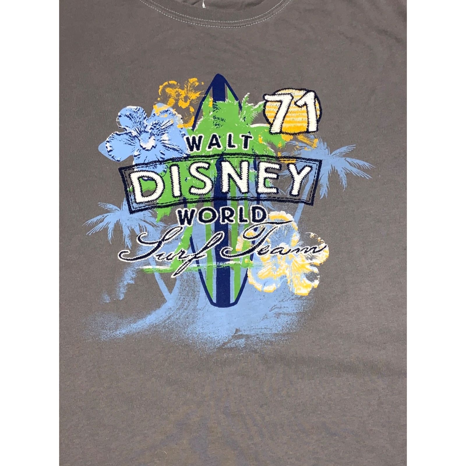 Disney VINTAGE Walt Disney World Surf Team Shirt Mens L Gray Beach Floral 11908 Size US L / EU 52-54 / 3 - 3 Thumbnail