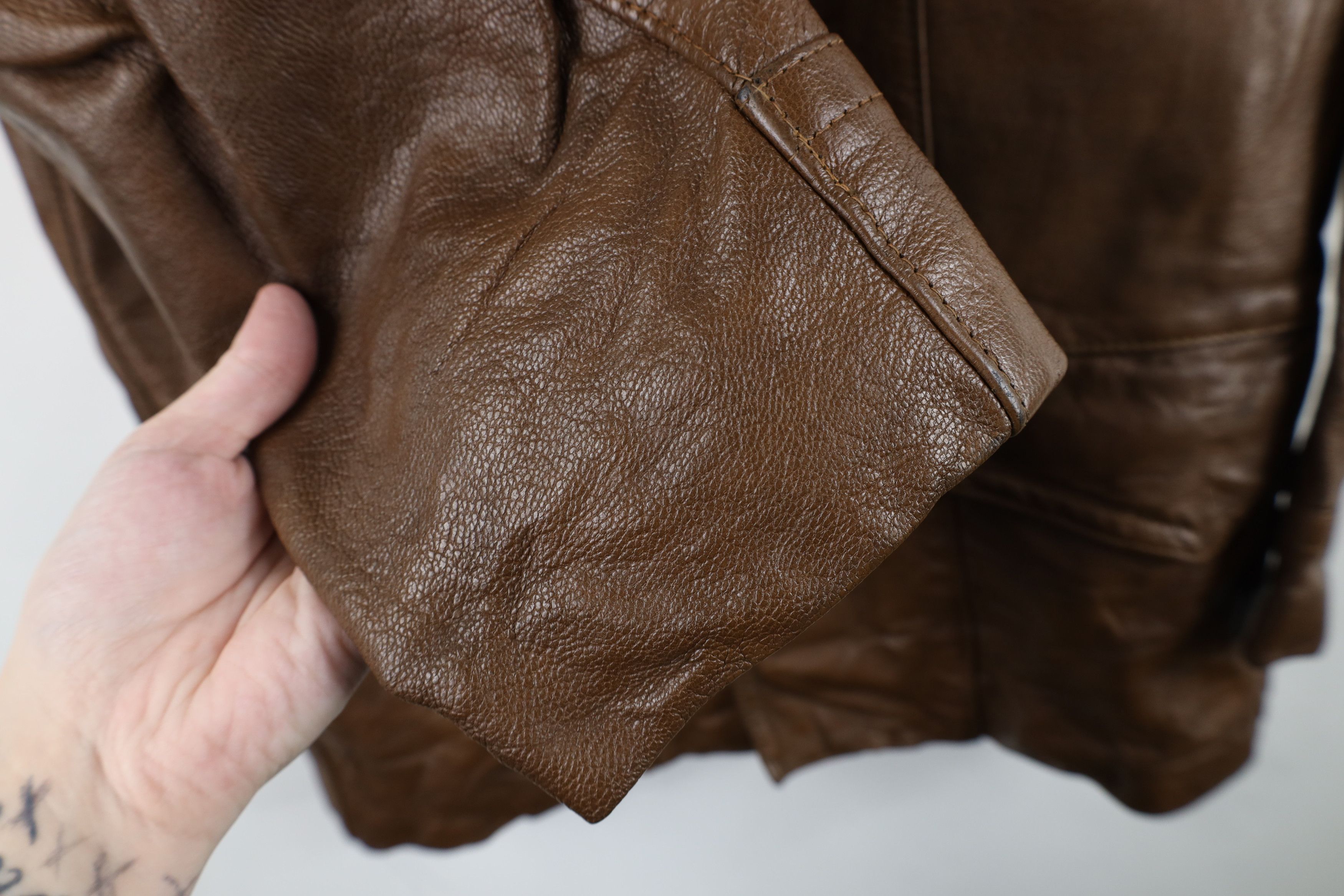 Vintage Vintage 60s Streetwear Leather Collared Rancher Jacket USA Size US L / EU 52-54 / 3 - 7 Thumbnail