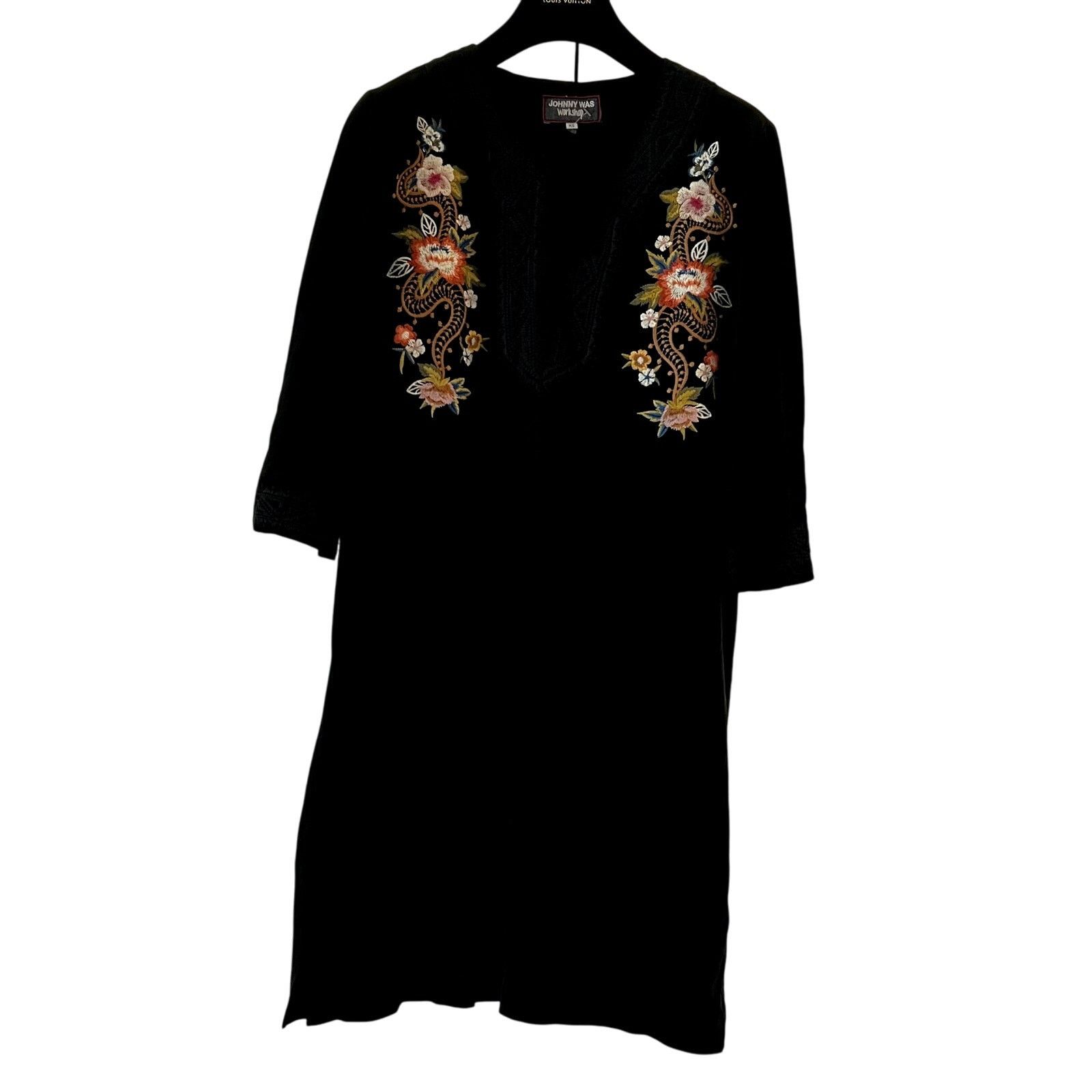 johnny was black embroidered dress Hattie Dress in Embroidered Spring Floral XXS main image 0