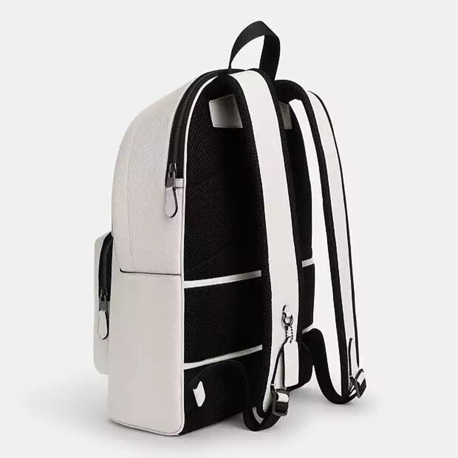 Coach NWT Coach West Backpack Varsity Motif CAK14 Chalk/Black Size ONE SIZE - 6 Thumbnail