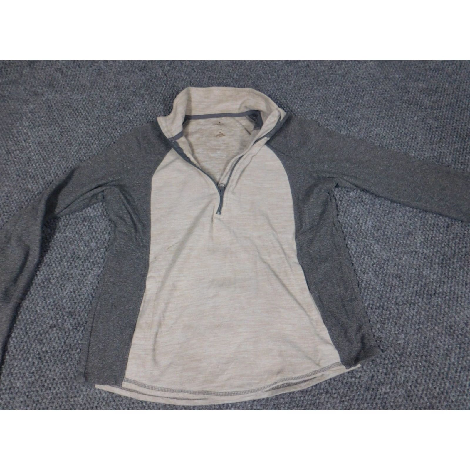 Vintage St.Johns Bay Womens Sweater PS Petites Gray Pullover Mock Neck Knit Cotton Tight-Knit Long Sleeve Fully Breathable Stretch Size S / US 4 / IT 40 - 4 Thumbnail