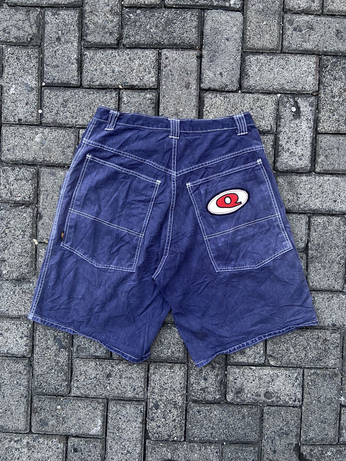 Image of Jnco x Vintage Y2K Ambient Wear Jorts Pants in Navy, Men's (Size 35)