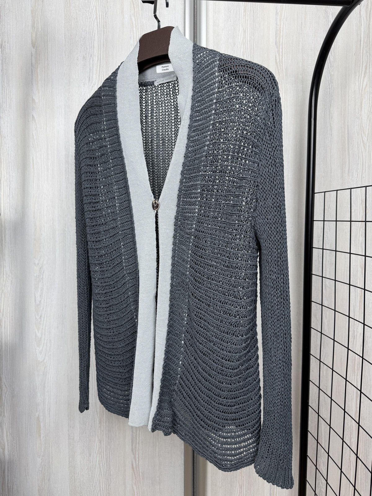 Sarah Pacini Sarah Pacini blue knitted one button cardigan Size M / US 6-8 / IT 42-44 - 5 Thumbnail