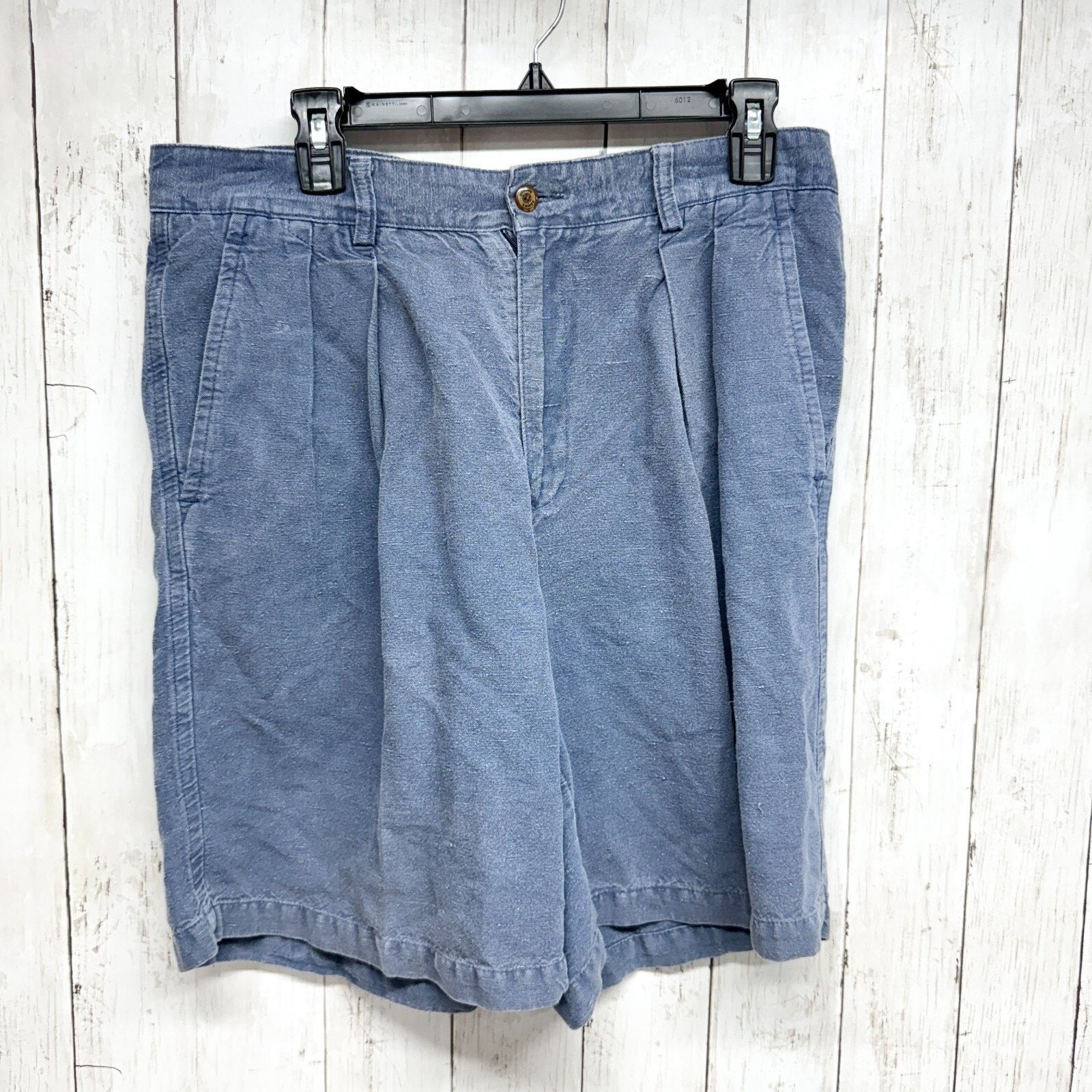 Tommy Bahama VTG Tommy Bahama Relax Sz 34 Pleated Front Linen Shorts Blue Size US 34 / EU 50 - 1 Thumbnail
