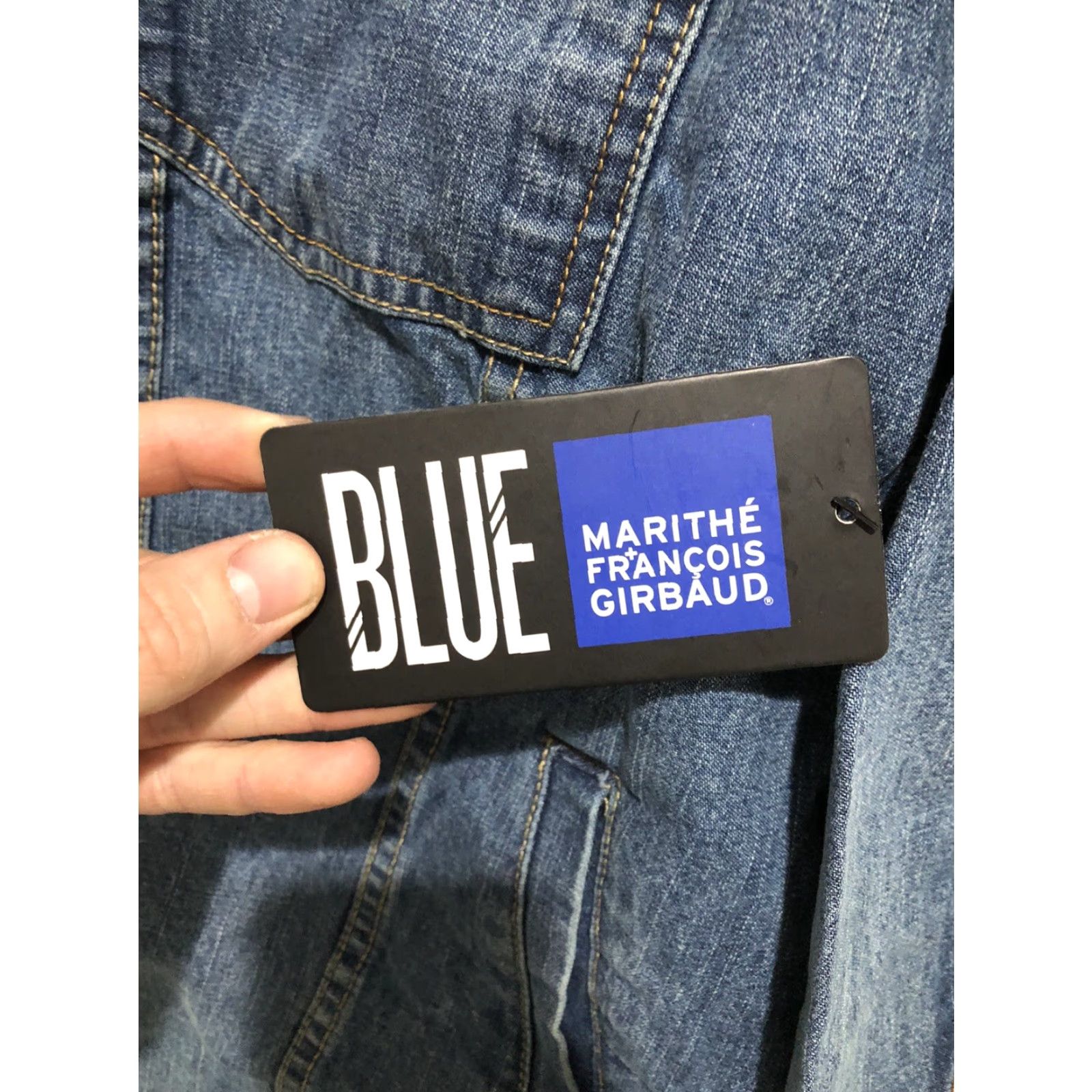 Denime VINTAGE Marithe Francois Girbaud X Front Blue Denim Jean Jacket 3XL NWT Mens Jacket Denim Blue 90s Biker Hip Hop Motorcycle Pocket Shirt/Coat Size US 39 - 2 Thumbnail