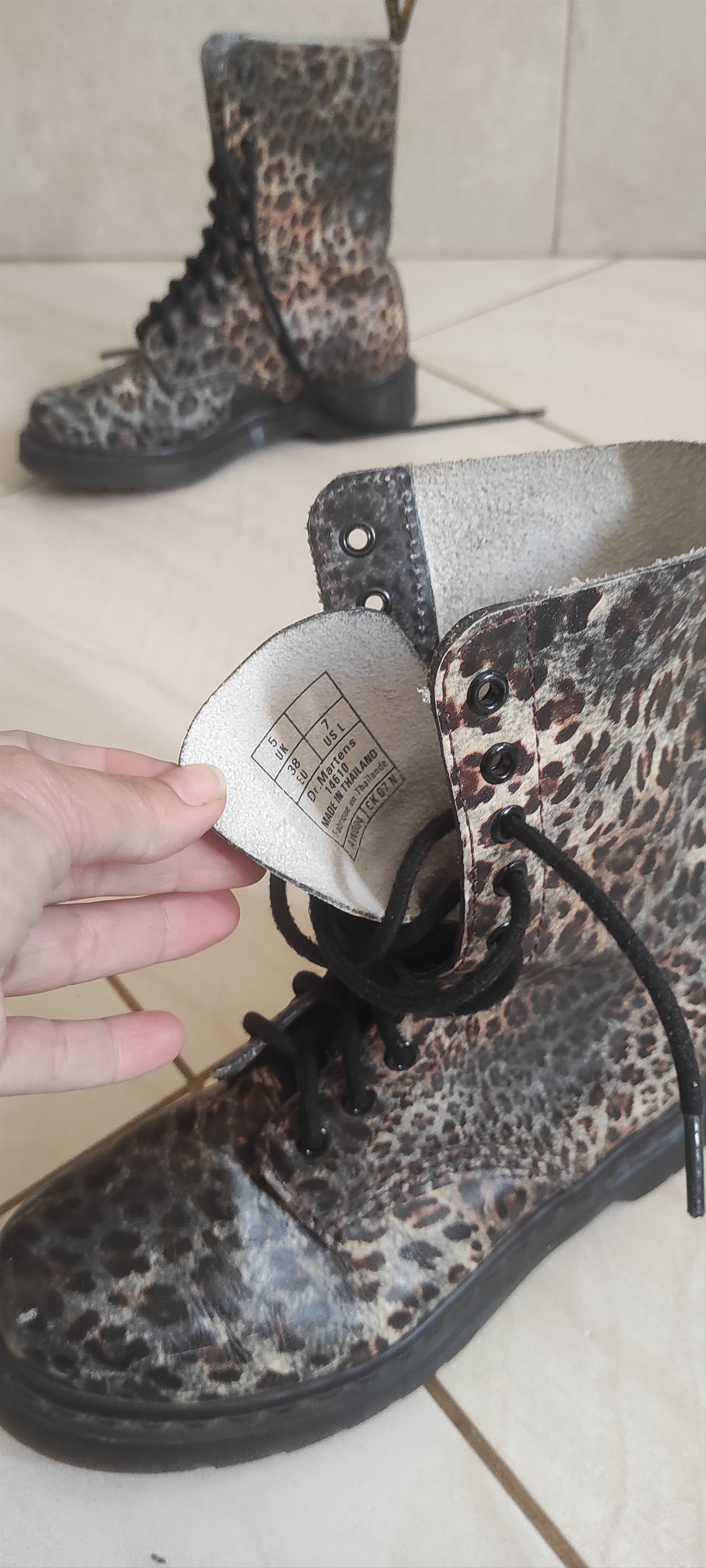 Dr. Martens Vintage Dr. Martens 14610 Leopard Print 10-Eye Boots Size US 7 / IT 37 - 7 Thumbnail