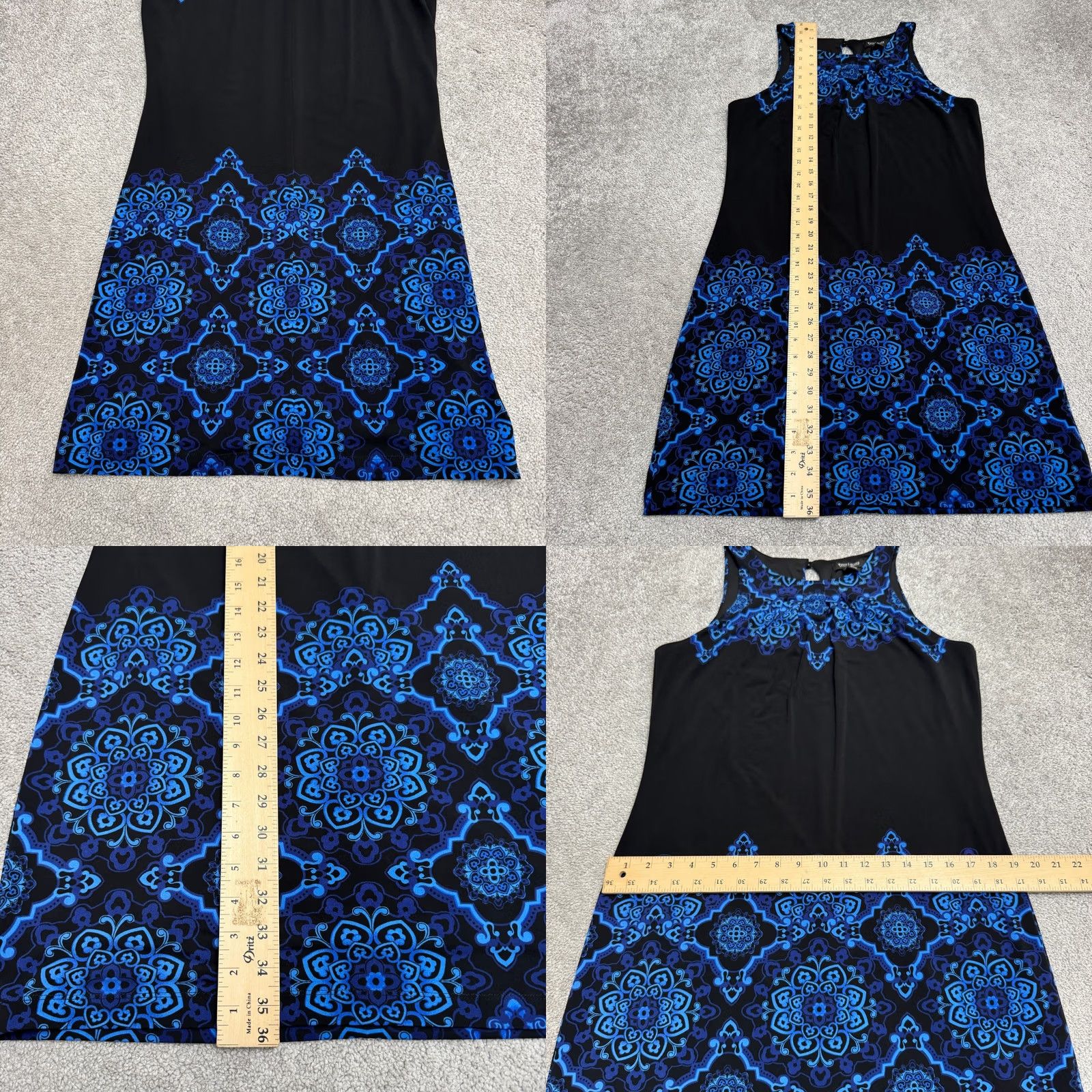 White House Black Market White House Black Market Sheath Dress Womens Medium Black Blue Medallion Print Size M / US 6-8 / IT 42-44 - 8 Thumbnail