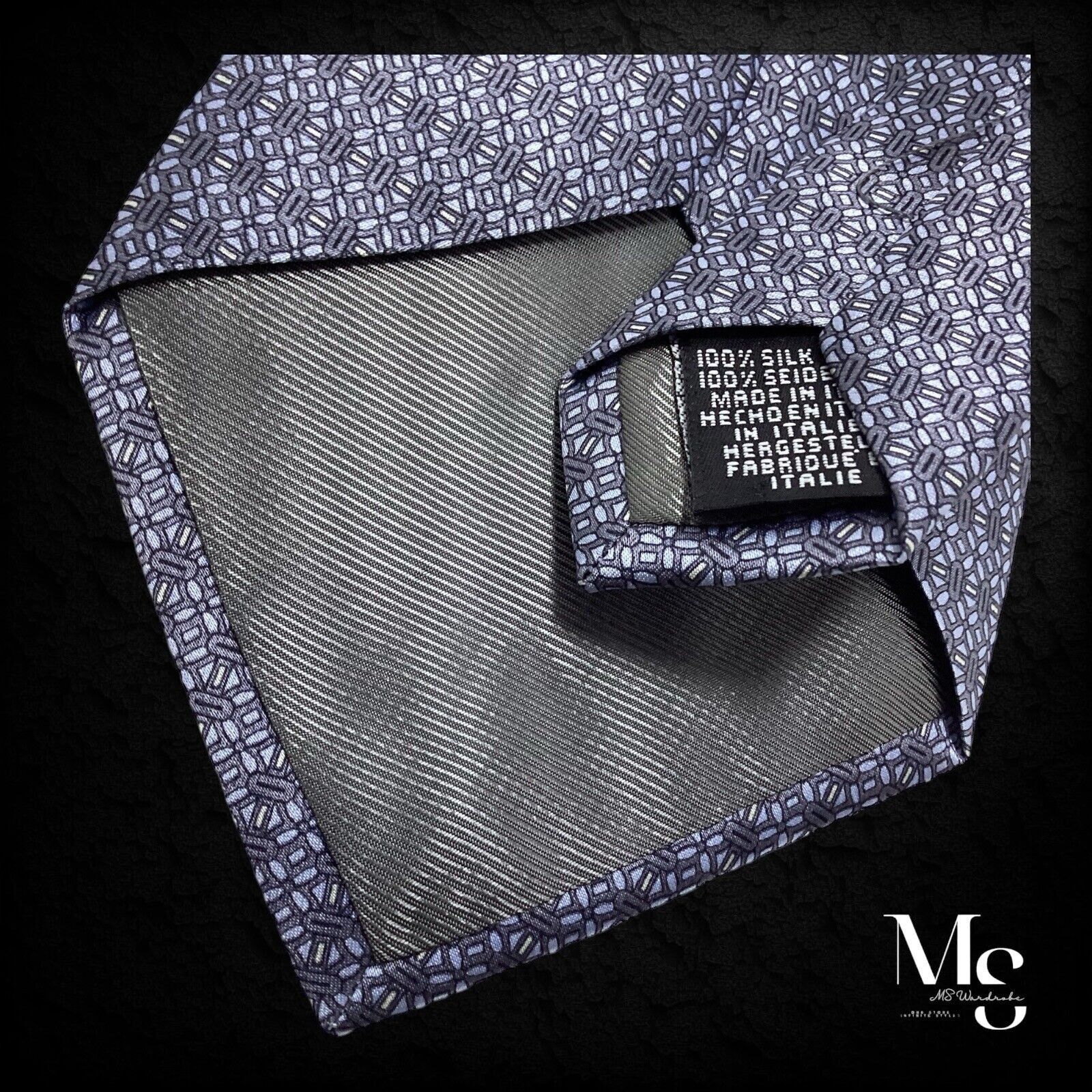 Other FRANGI BY TIE RACK Gray Geometric Luxury Silk Tie Italy Size ONE SIZE - 4 Thumbnail