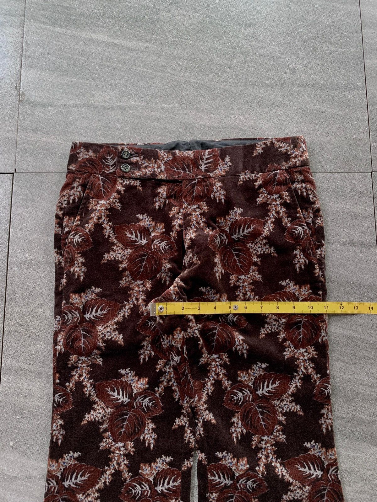 Comme des Garcons FREE TAX! 2001 Floral Velvet Patterned Flared Trousers Size US 29 - 15 Thumbnail