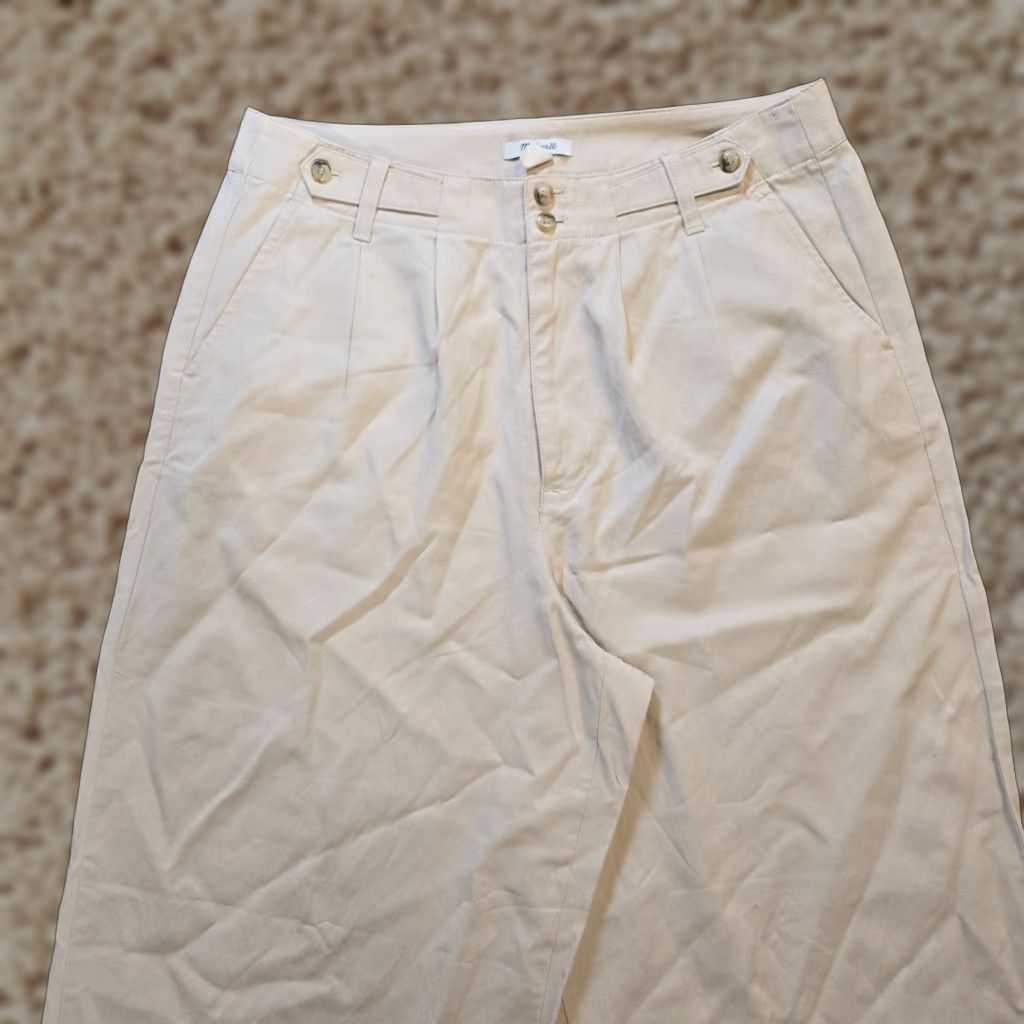 Madewell Madewell Pants Womens Size 12 Tall Beige Khaki Wide-Leg Pleated Capsule Casual Size 34" / US 12 / IT 48 - 1 Thumbnail