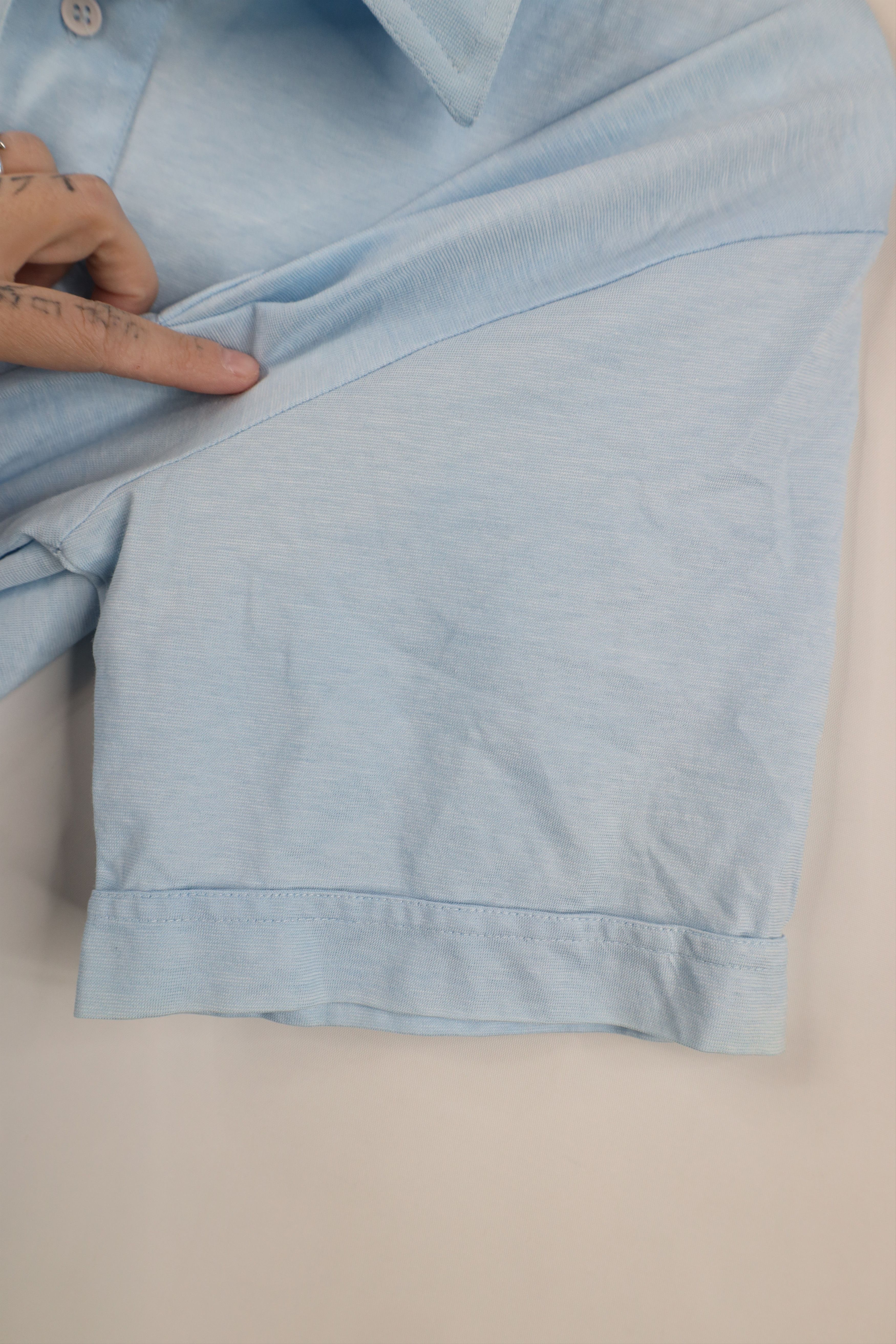 Vintage Vintage 70s Streetwear Knit Collared Golf Polo Shirt Blue Size US L / EU 52-54 / 3 - 8 Thumbnail