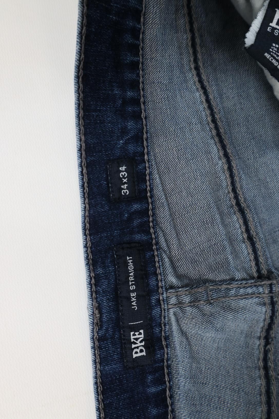 Vintage Buckle BKE Stretch Thick Stitch Straight Leg Denim Jeans Size US 34 / EU 50 - 8 Thumbnail