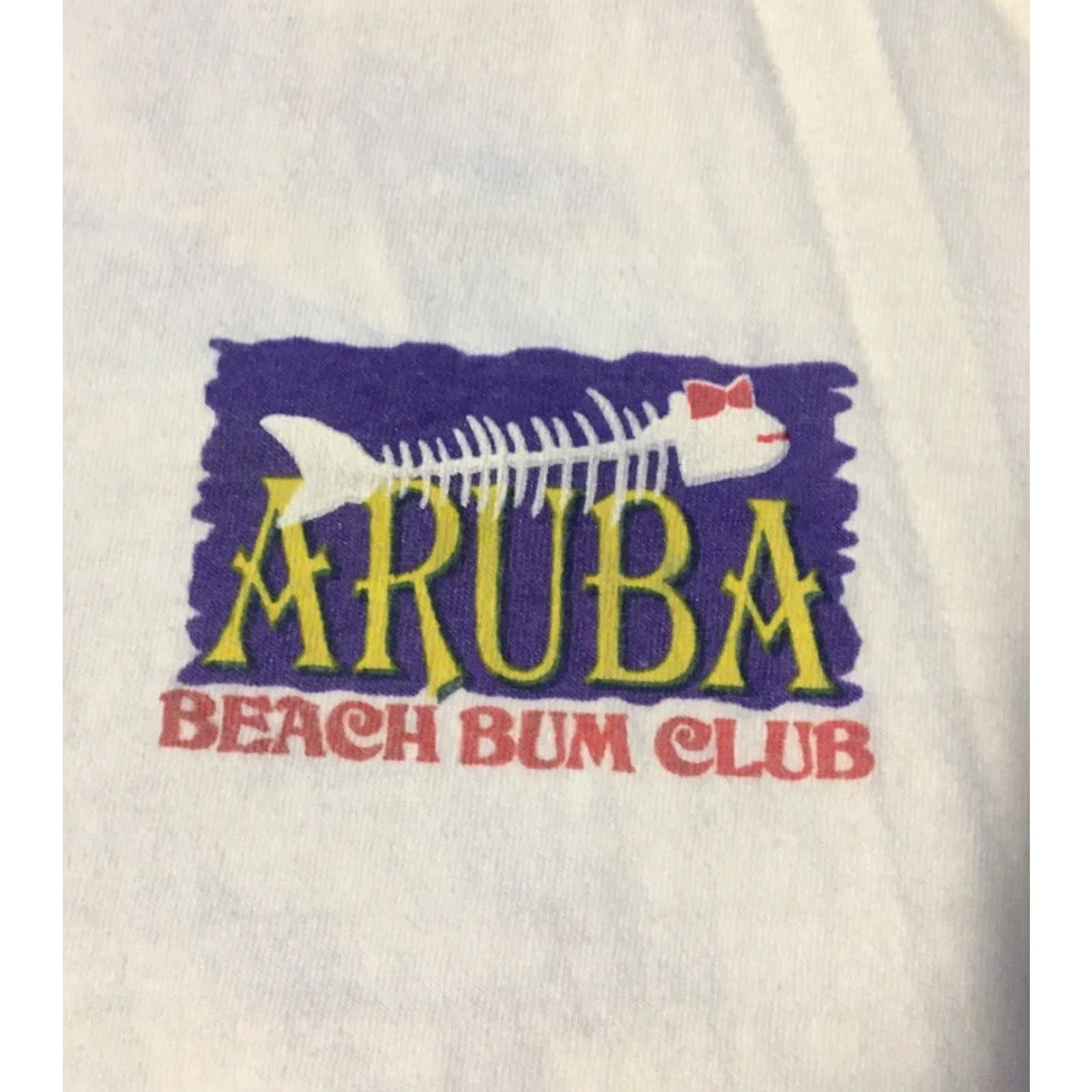 Vintage VINTAGE Aruba Beach Bum Club Faded Shirt 2XL White USA Surf Grunge Vaporwave 80s 90s Ocean Pacific Billabong Sti tch Graphic Tee Men Size US XXL / EU 58 / 5 - 4 Thumbnail