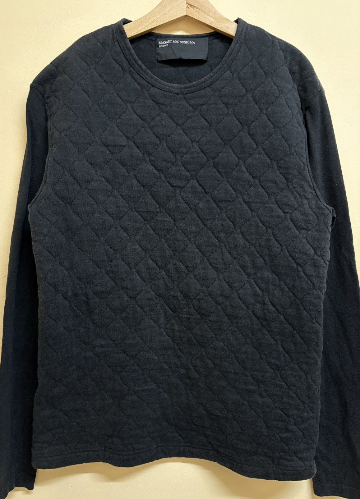 Designer × Japanese Brand × Masaki Matsushima Vintage Masaki Matsushima Homme Quilted Longsleeve Plain Tee Size US M / EU 48-50 / 2 - 4 Thumbnail